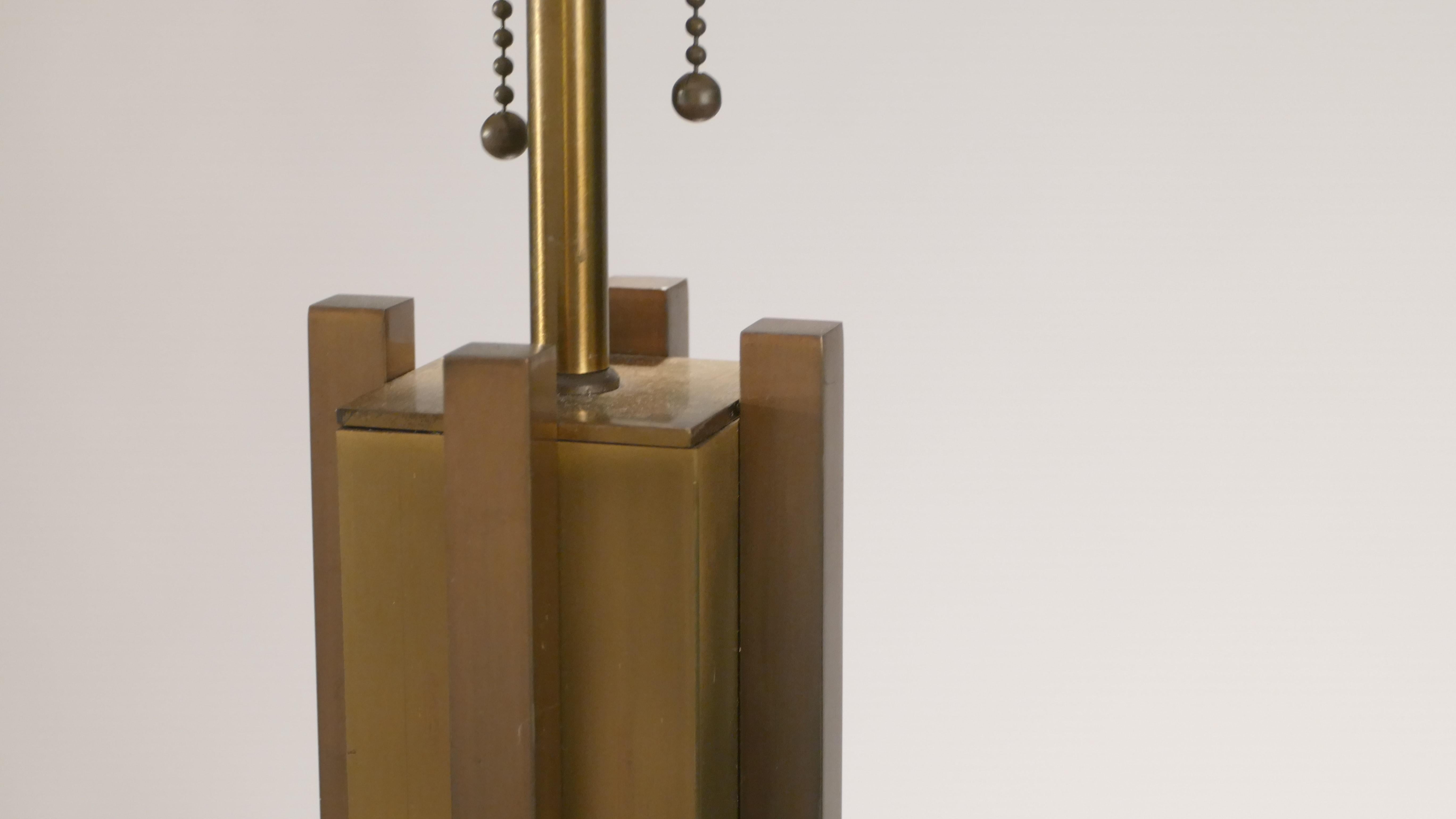 Late 20th Century Pair of Gaetano Sciolari Brass and Bronze Lamps, 1970s