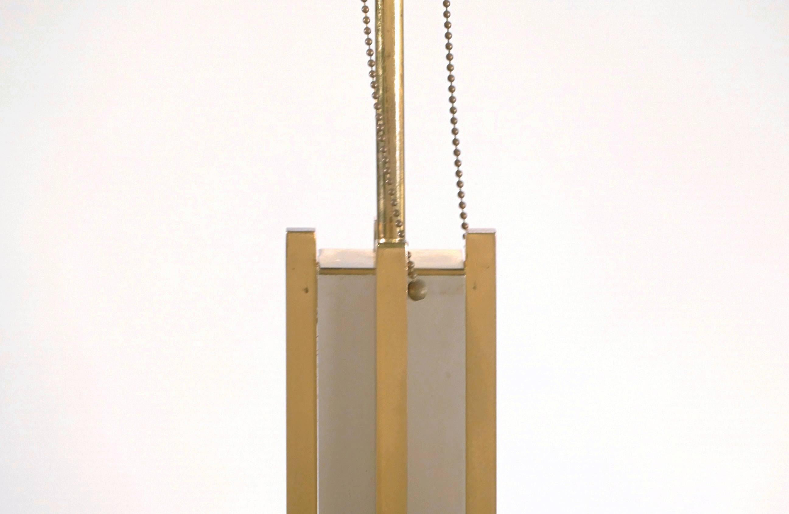 Italian Pair of Gaetano Sciolari Brass and Chrome Lamps, 1970s