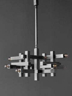 Pair of Gaetano Sciolari Cubist Chandelier
