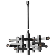Pair of Gaetano Sciolari Cubist Chandelier