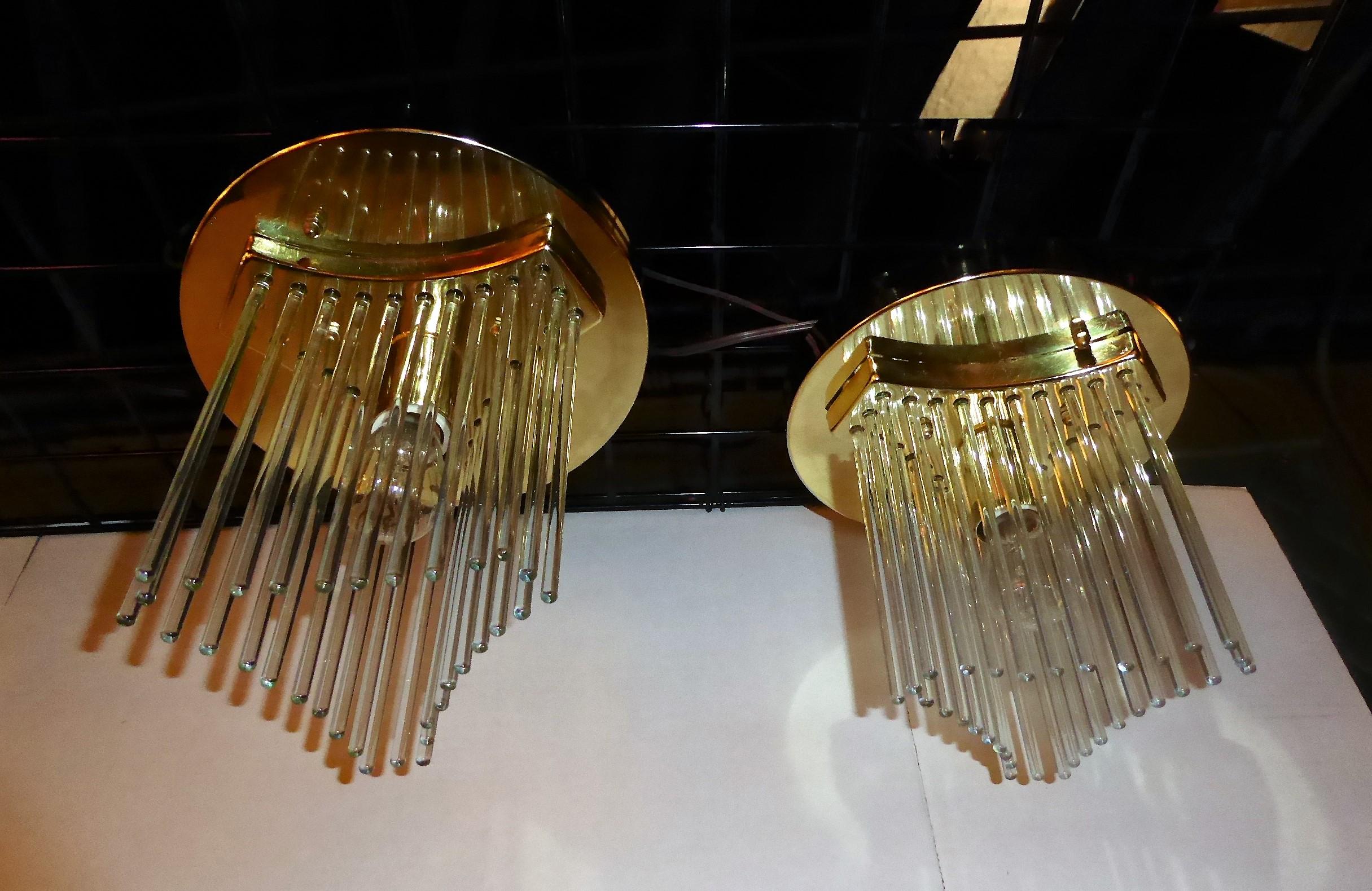 Ein Paar Gaetano Sciolari Wasserfall-Einbaubeleuchtung für Lightolier mit Glasstab (Moderne der Mitte des Jahrhunderts) im Angebot