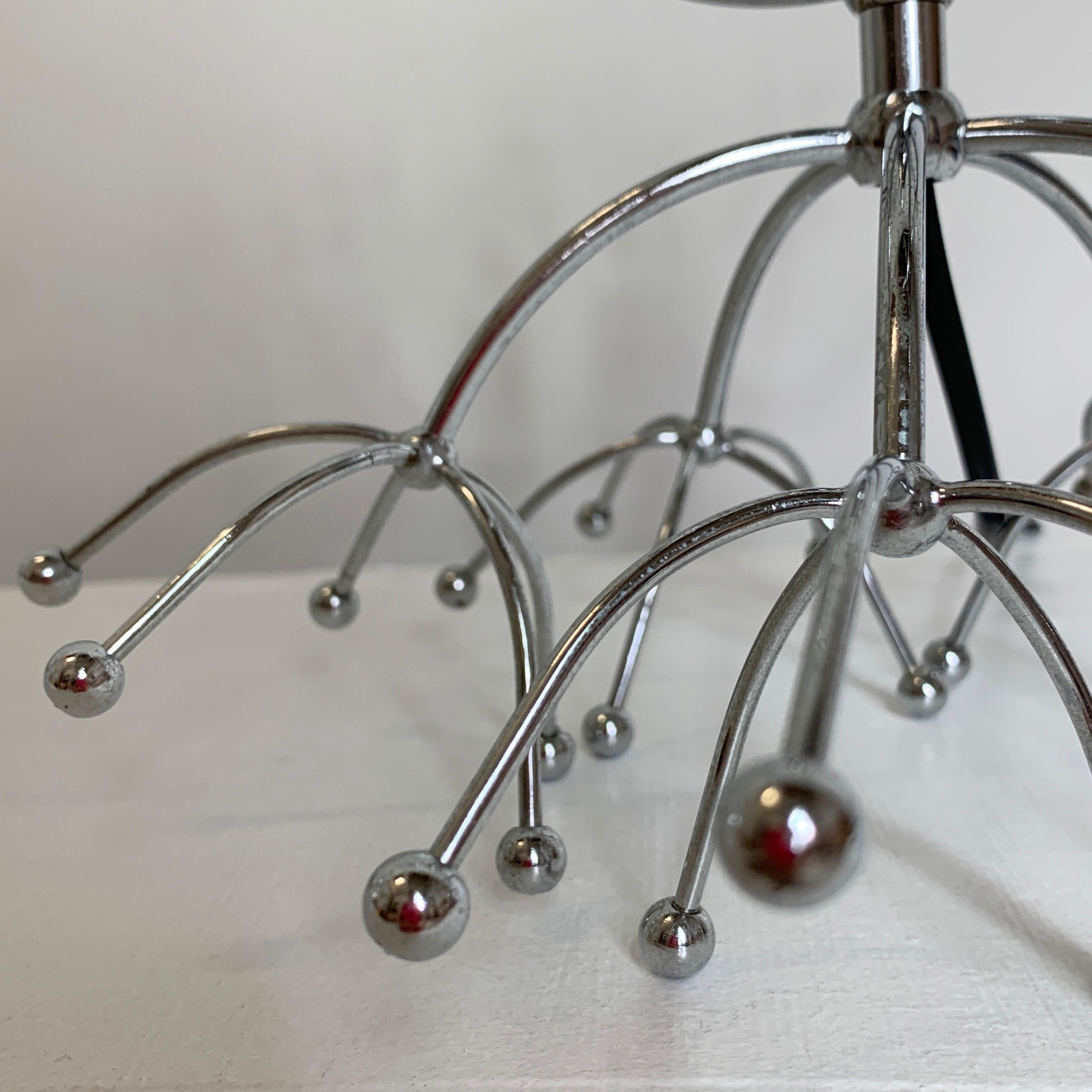 Silver Gaetano Sciolari Sputnik Table Lamps, Italy, 1960s For Sale 2