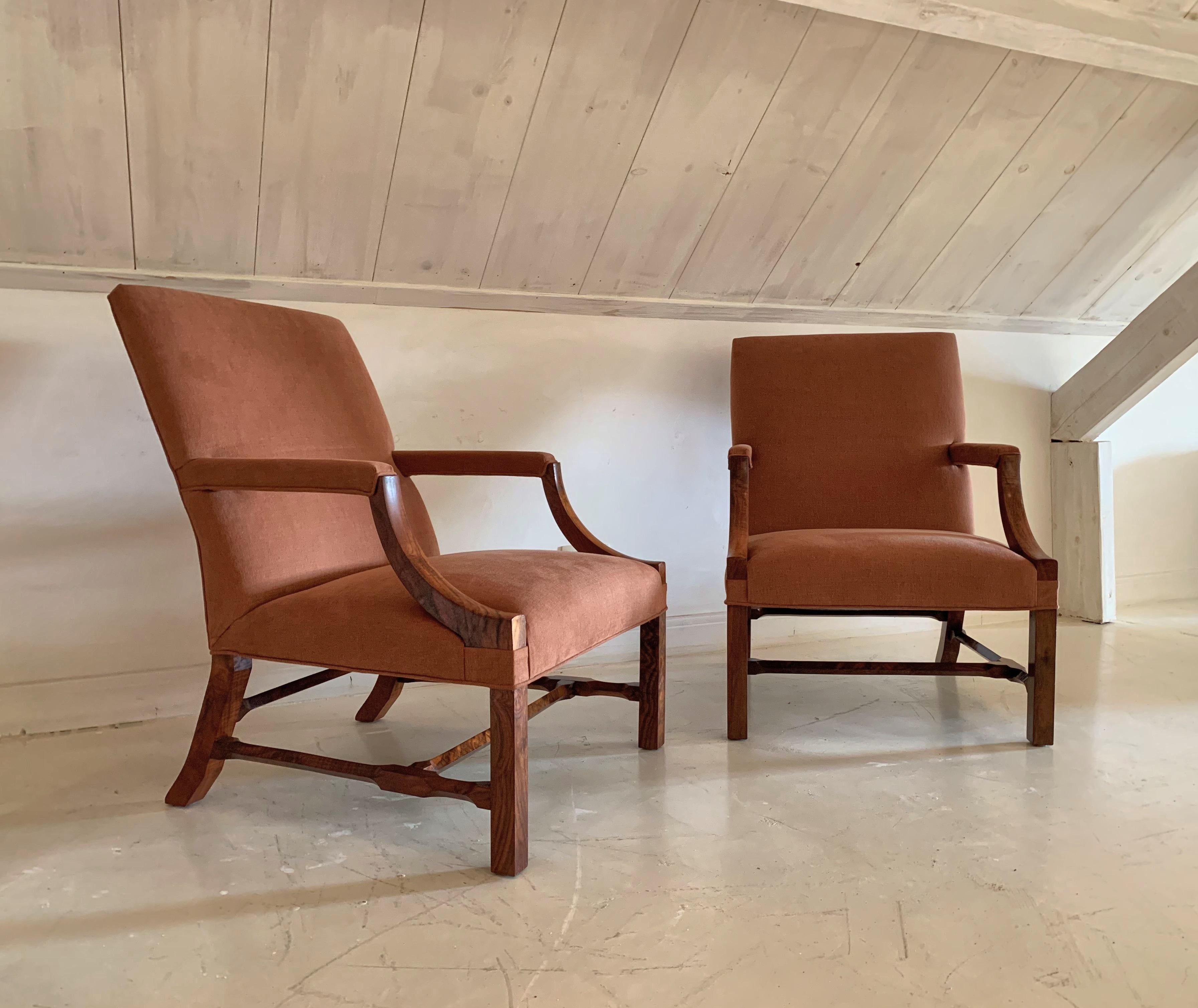 Pair of Gainsborough Style Lounge Chairs For Sale 4