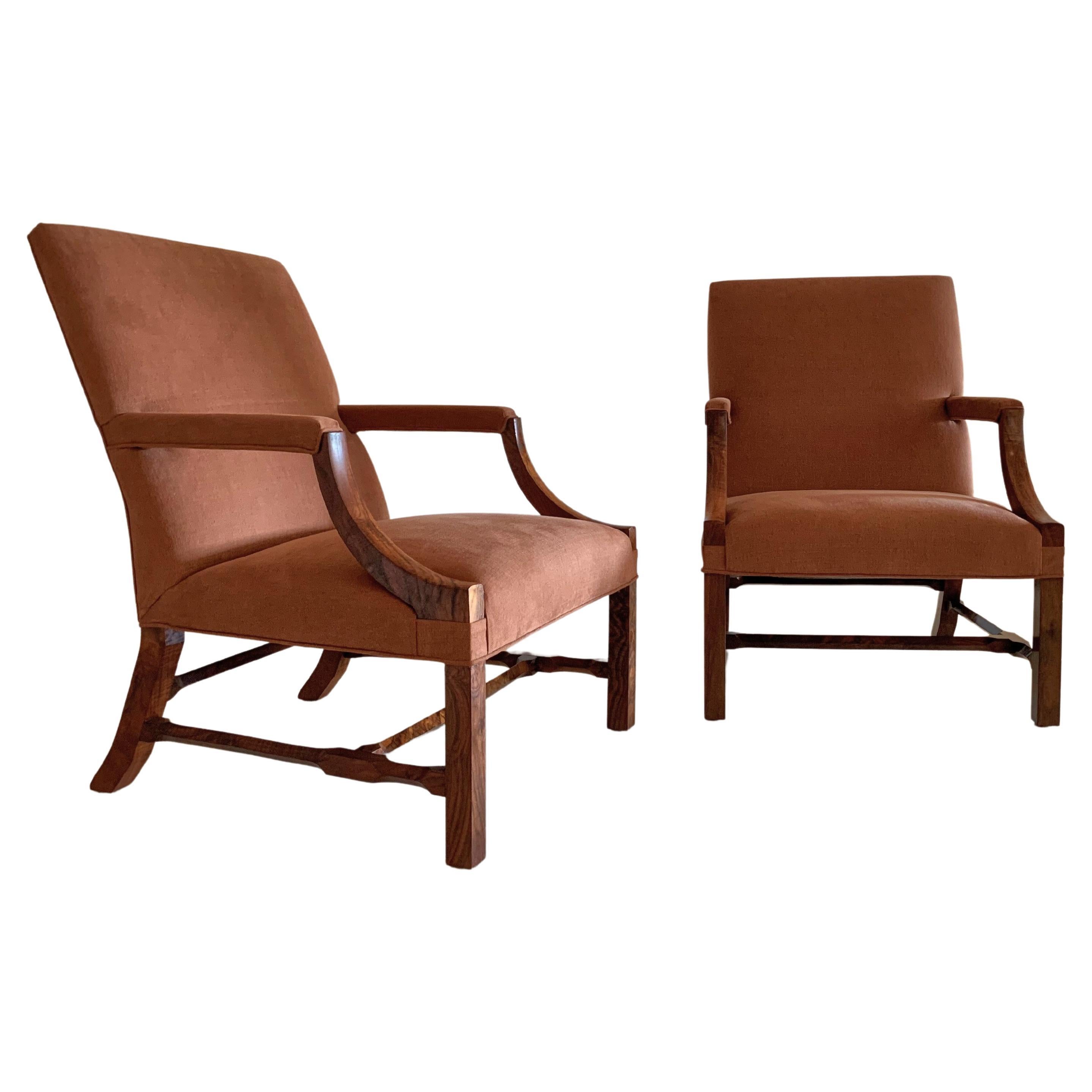 Pair of Gainsborough Style Lounge Chairs For Sale