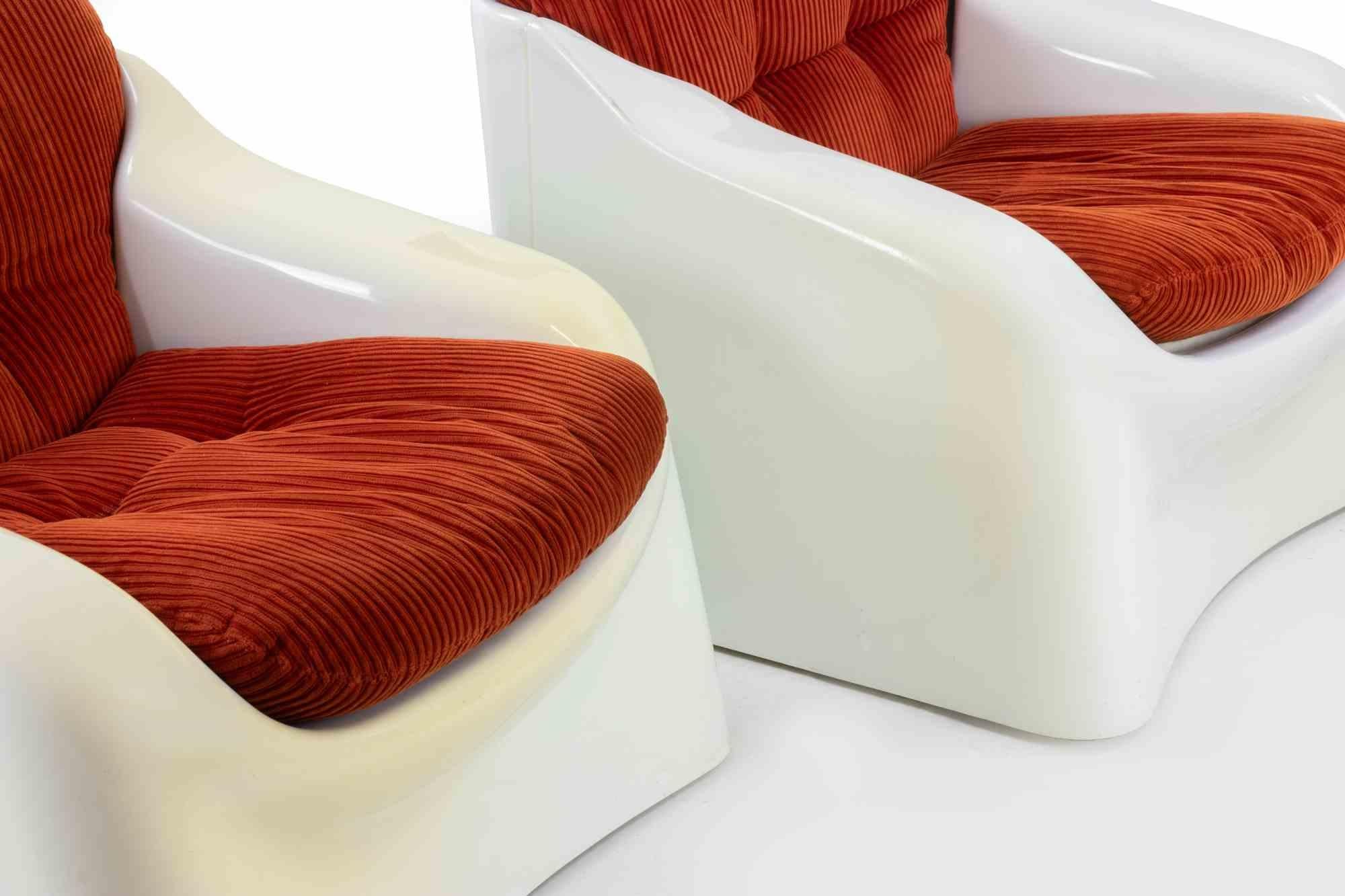 Paire de fauteuils Galassia de Ferdinando Buzzi, 1970 Bon état - En vente à Roma, IT