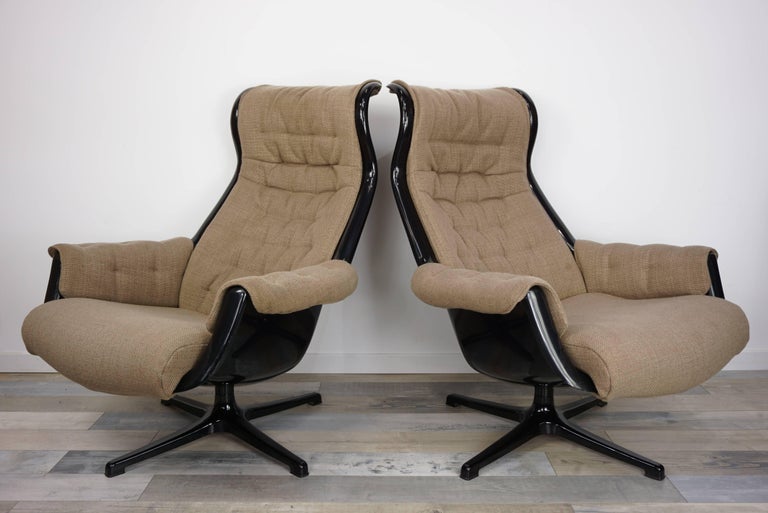 Pair Of Galaxy Armchairs Design By Alf Svensson and Yngve Sandstrom For