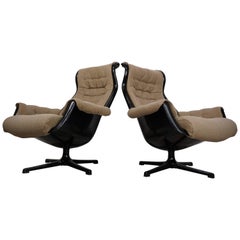 Pair Of Galaxy Armchairs Design By Alf Svensson & Yngve Sandstrom For Dux