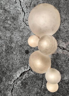 Pair of Galaxy Contemporary Italian Alabaster Marble Globe Wall Lights