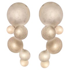 Pair of Galaxy Contemporary Italian Alabaster Marble Globe Wall Lights