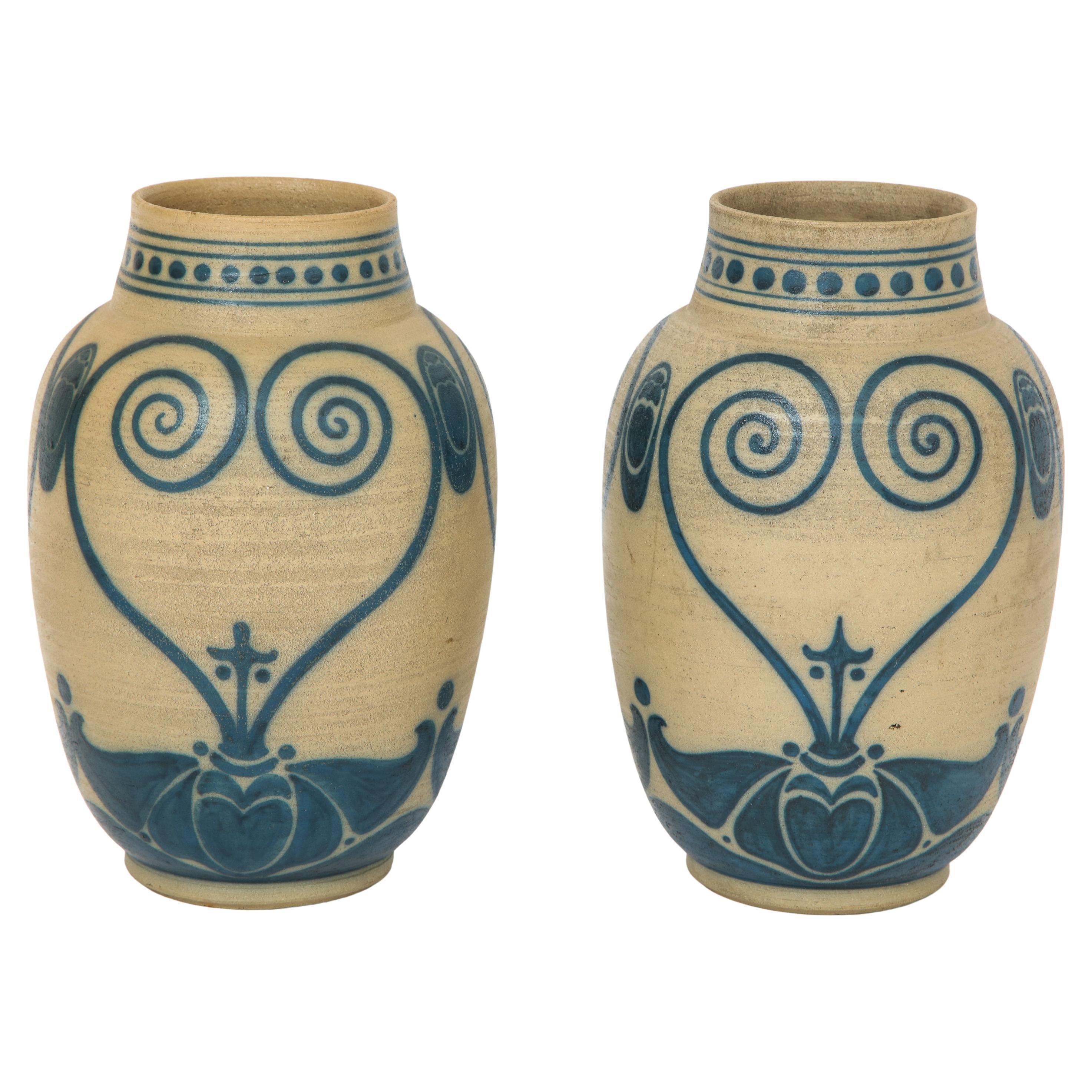 Paire de vases Galileo Chini, Fornaci di San Lorenzo Mugello en vente