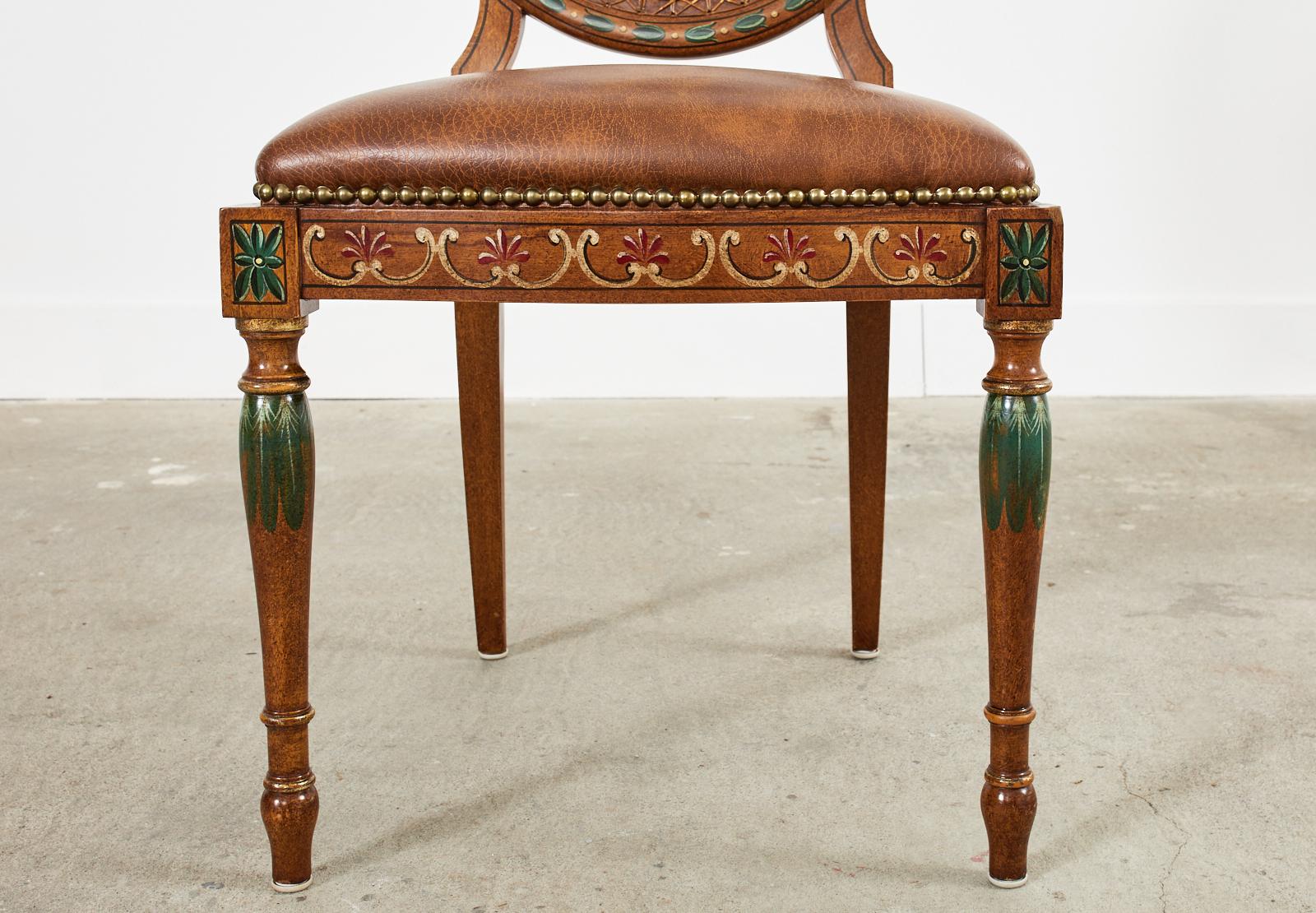 Pair of Galimberti Lino Hand-Painted Cane Back Dining Chairs 6