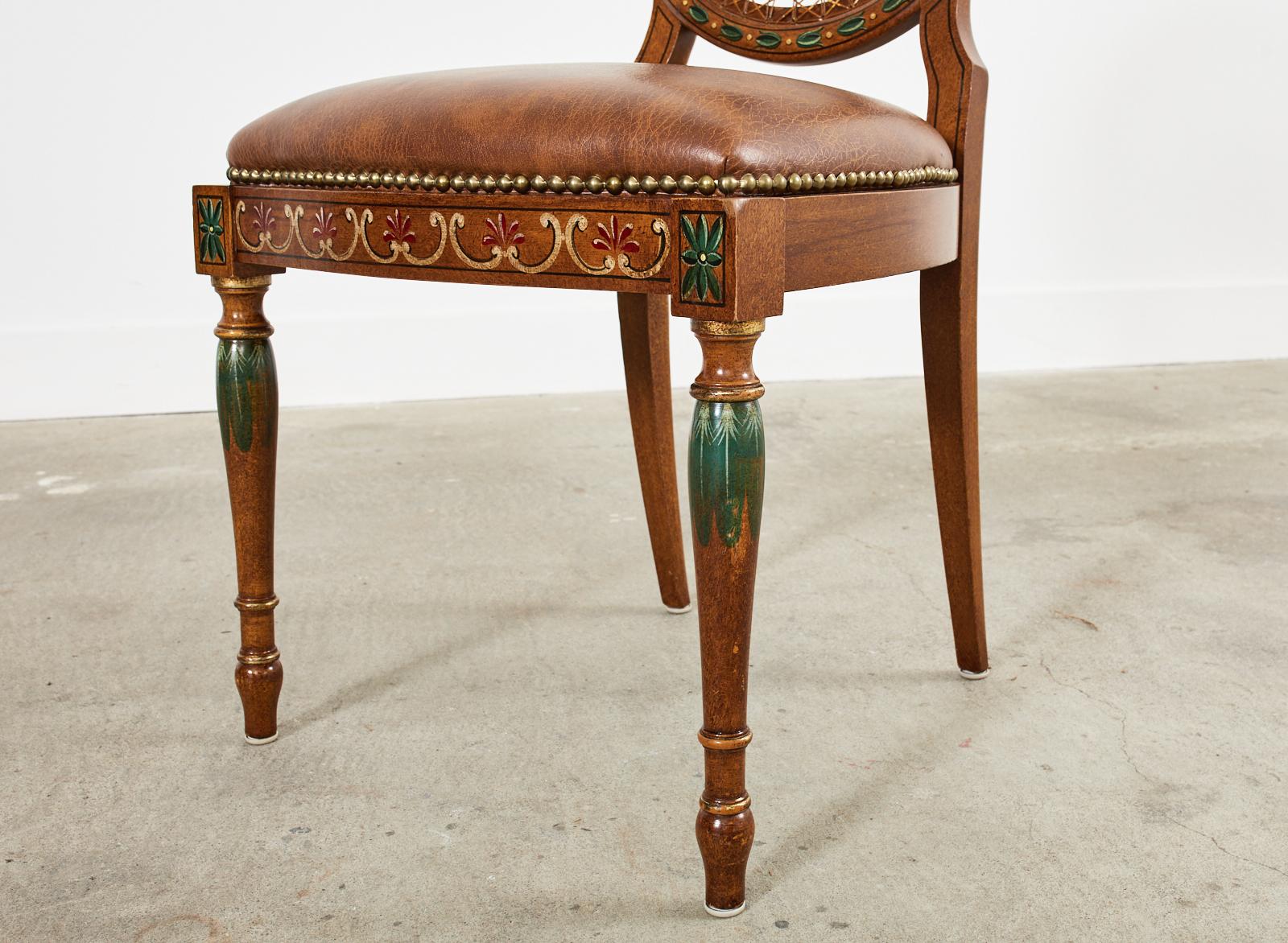 Pair of Galimberti Lino Hand-Painted Cane Back Dining Chairs 10