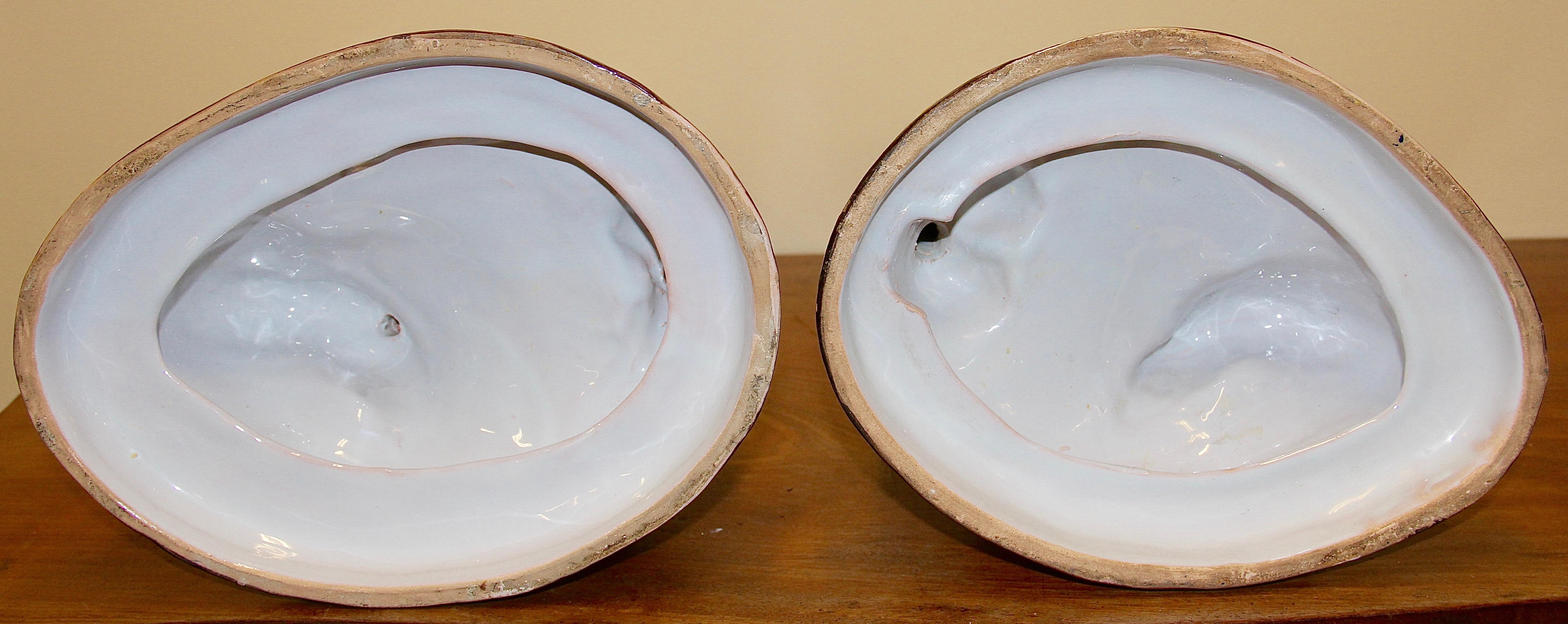 Pair of Galle a Nancy St. Clement Faience Candleholders, 19th Century For Sale 6