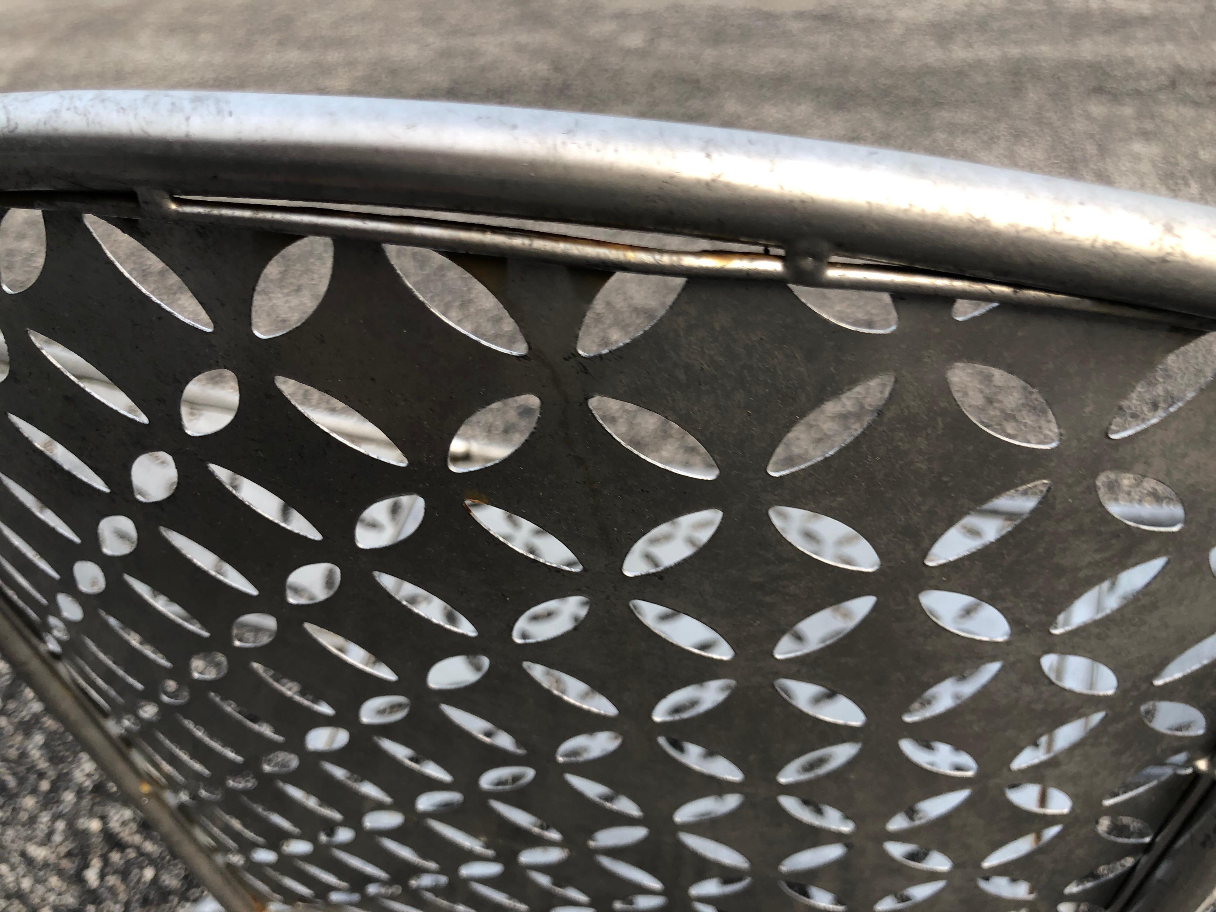 Pair of Galvanized Steel Saucer Chairs 8