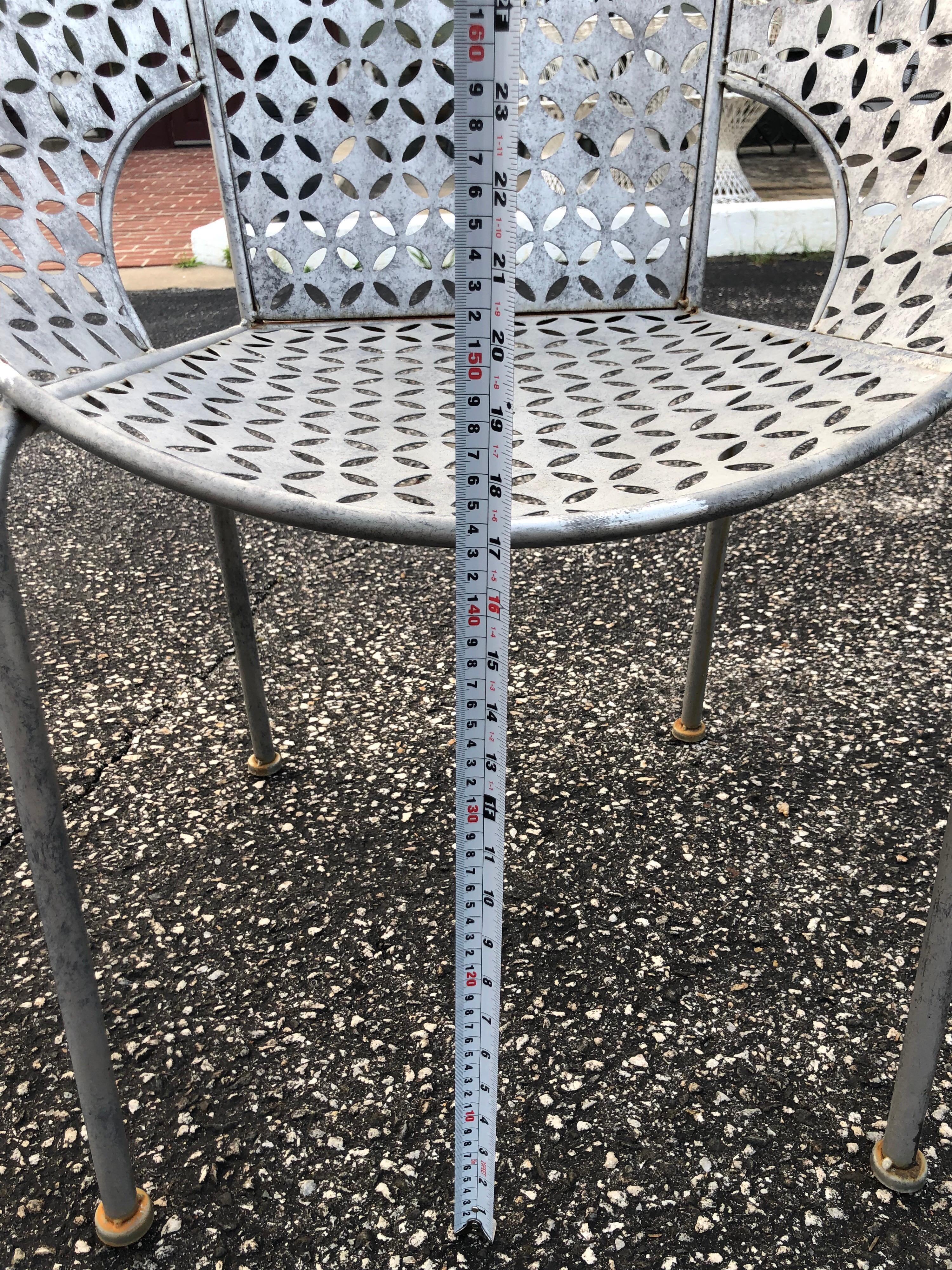 Pair of Galvanized Steel Saucer Chairs 10