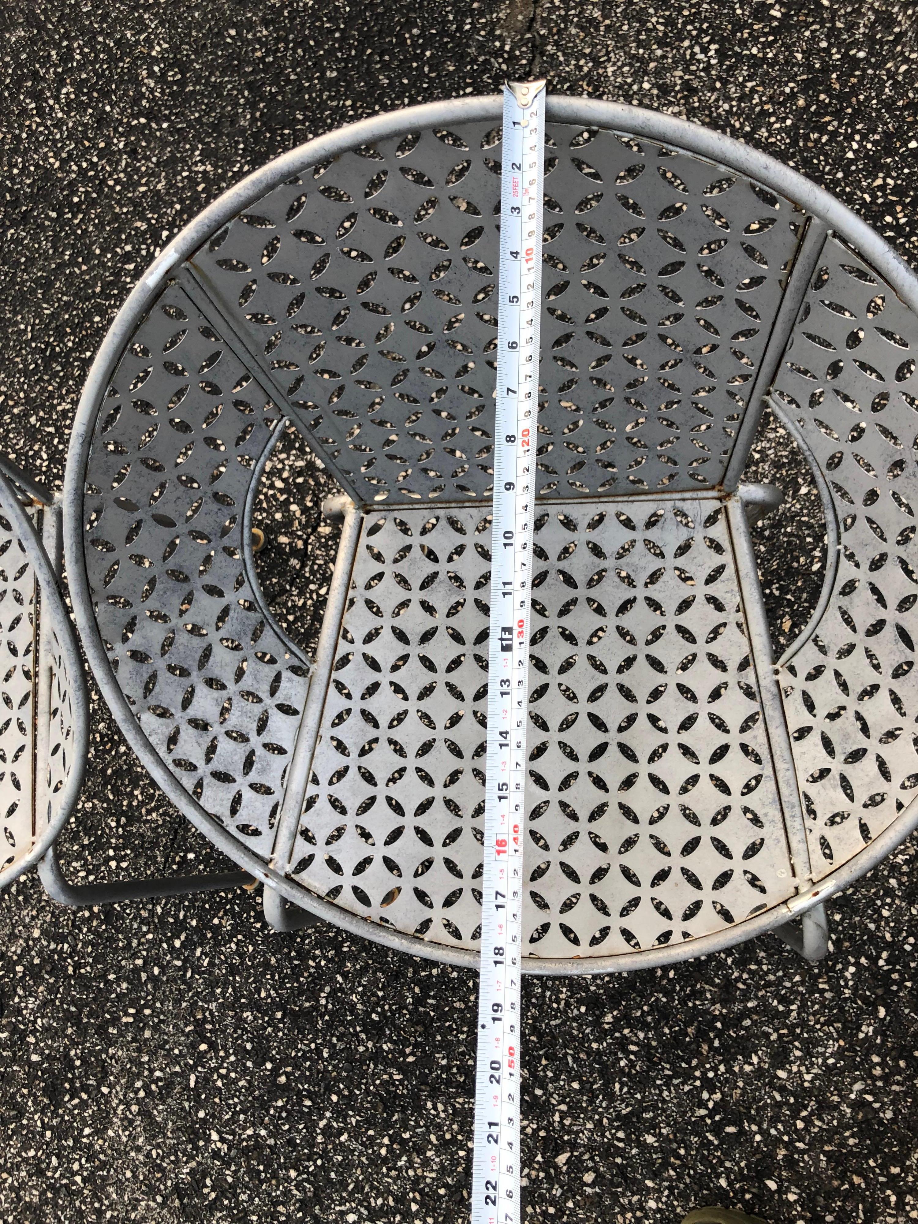 Pair of Galvanized Steel Saucer Chairs 11