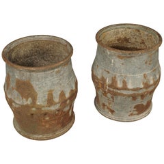 Used Pair of Galvanized Barrels from Belgium, 1950s