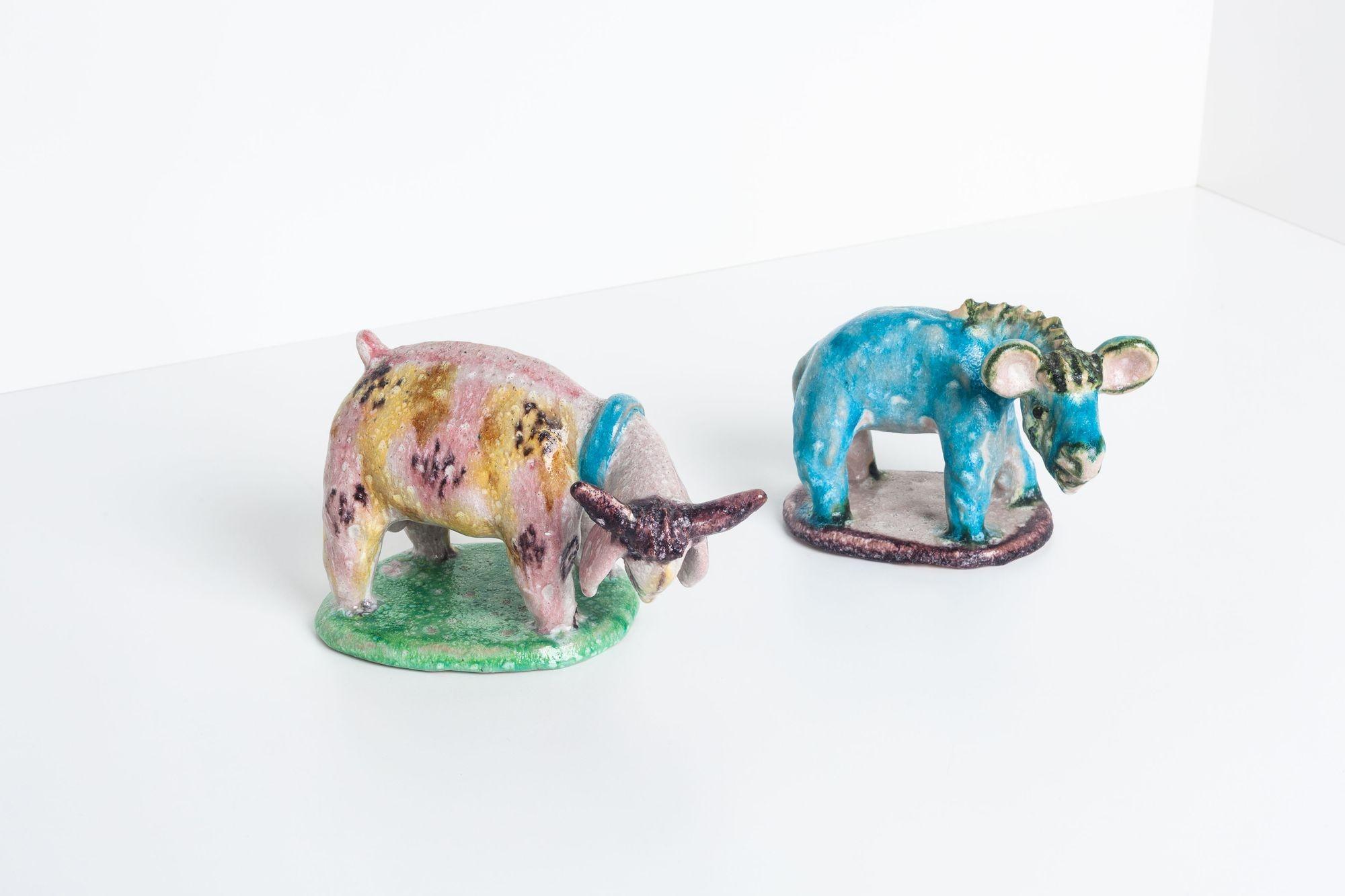 Mid-20th Century Pair of Gamboni Animal Figurines