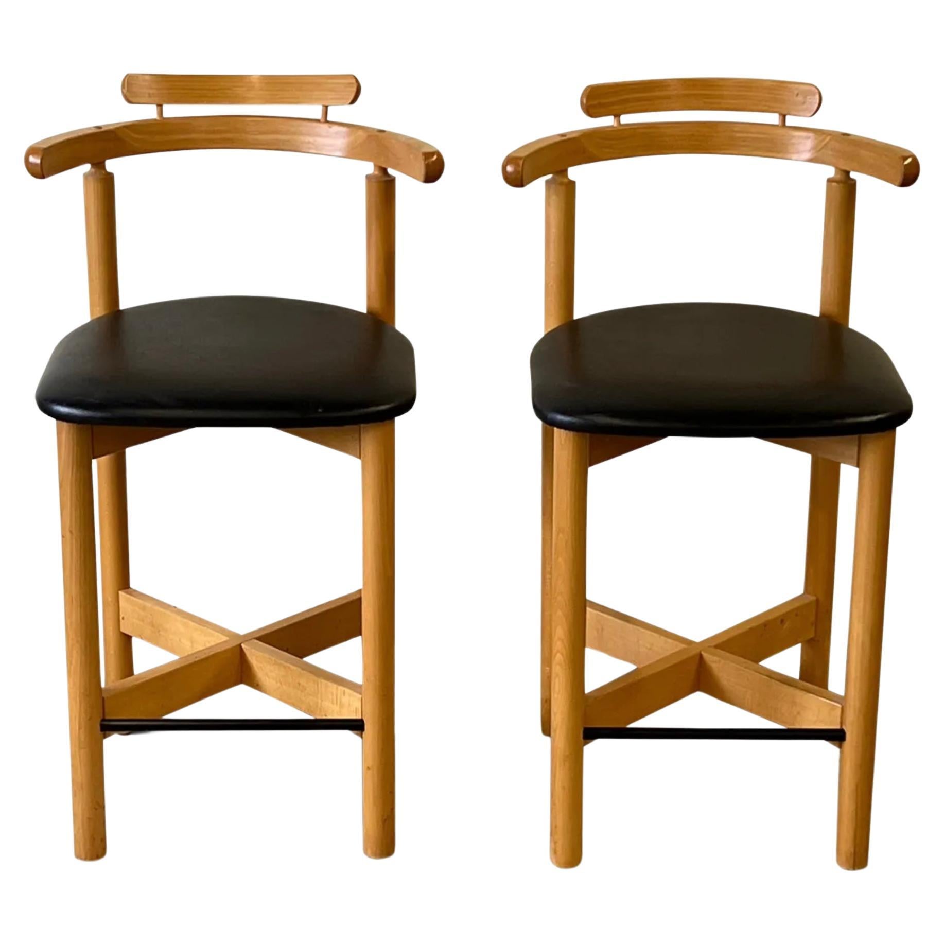Pair of Gangsø Møbler Danish modern counter height bar stools For Sale