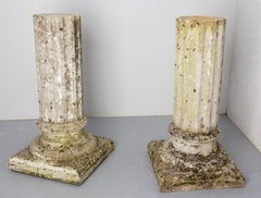 Pair of Garden Cement Column French, Mid-20th Century