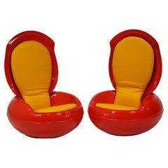 Vintage Pair of "Garden Egg" Epoxy Chairs by Peter Ghyczy