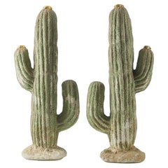 Pair of Garden & Interior Cactus Sculptures