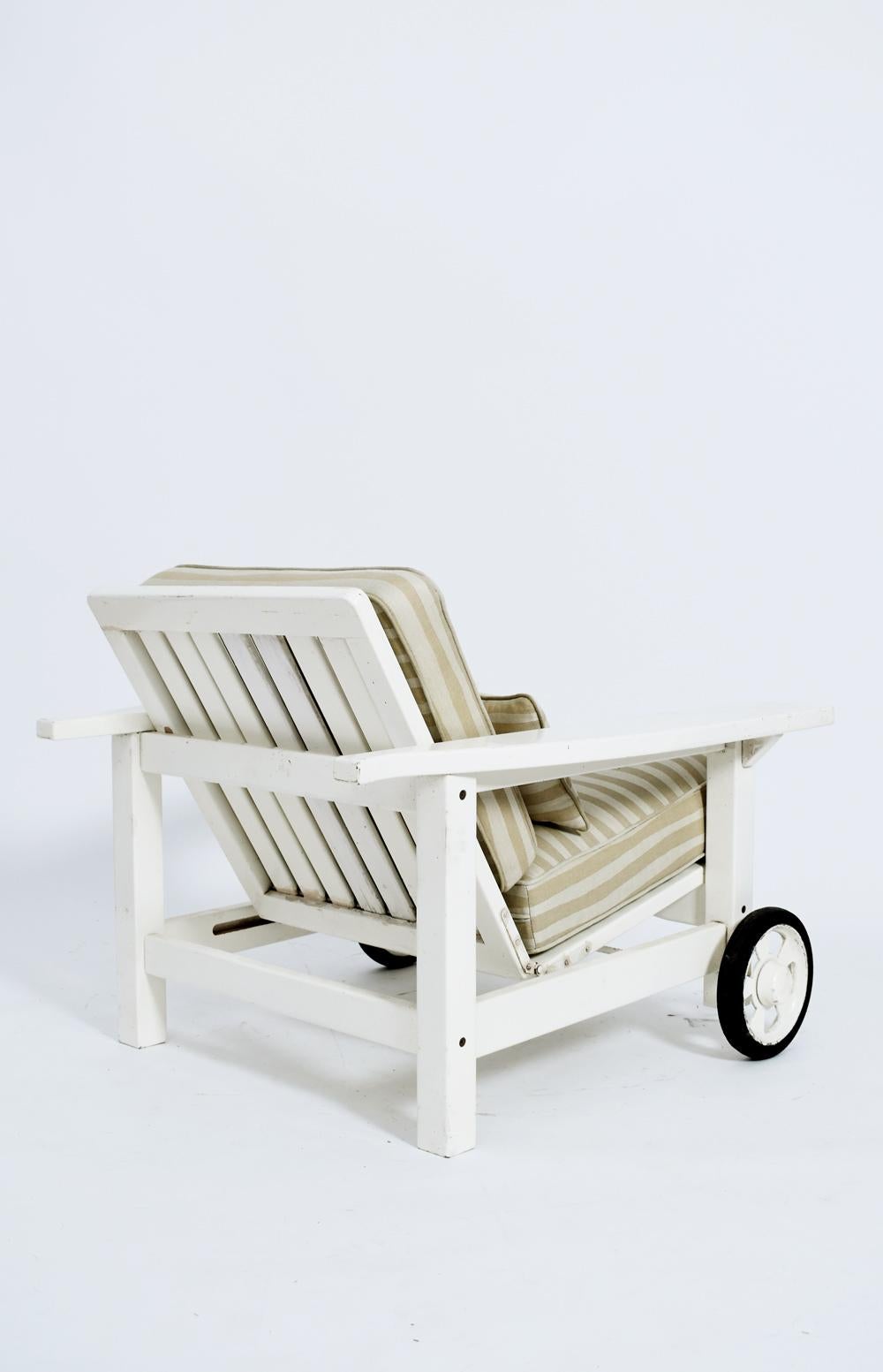 Français Paire de fauteuils de jardin réglables, années 1970 en vente