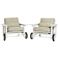 Pair of garden reclinable armchairs, 1970s.