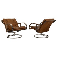 Pair of Gardner Leaver for Steelcase Model 451 Swivel Lounge Chairs, 1974