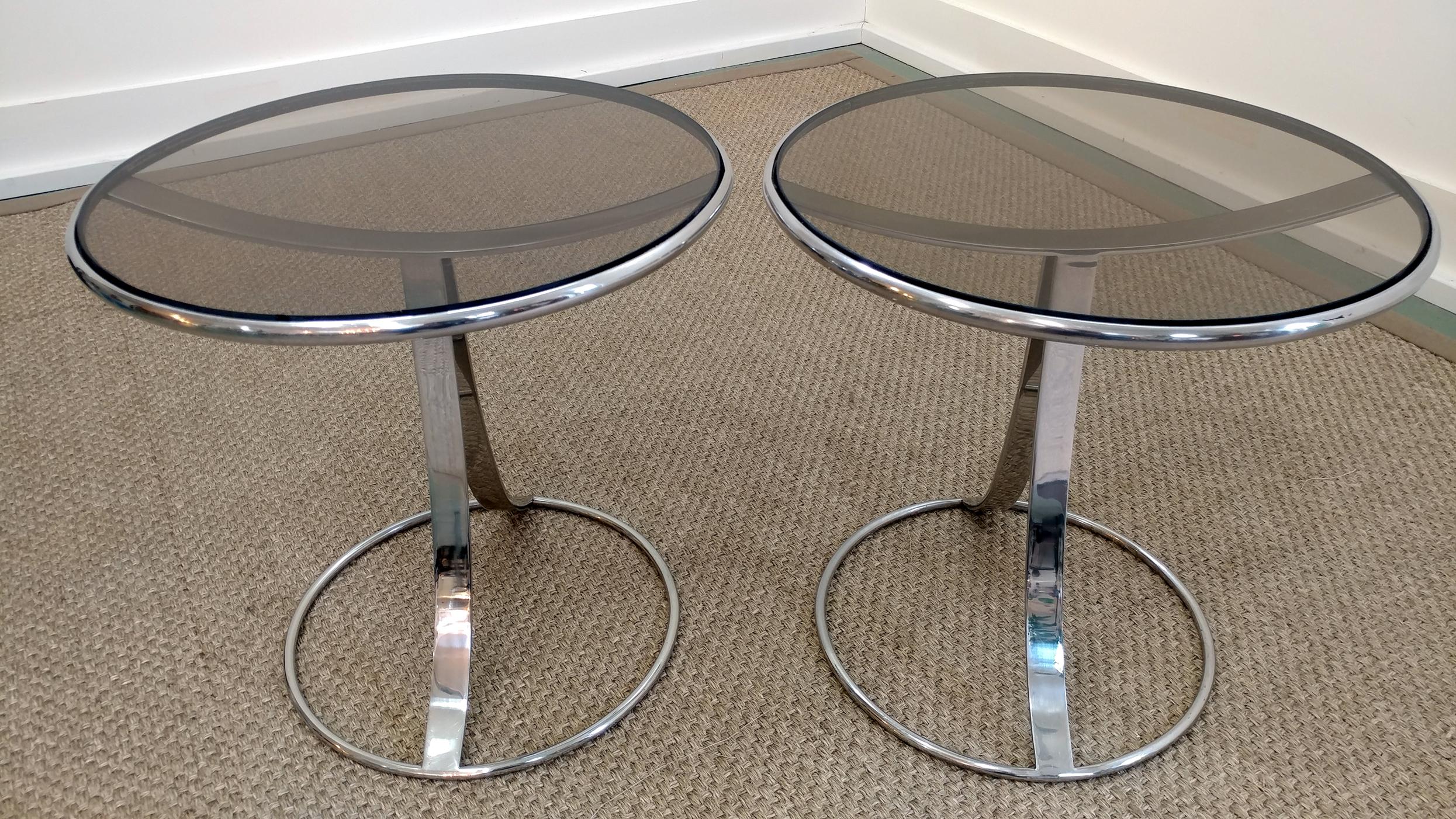 Mid-Century Modern Pair of Gardner Leaver for Steelcase Side Cocktail Tables, Offered by La Porte For Sale
