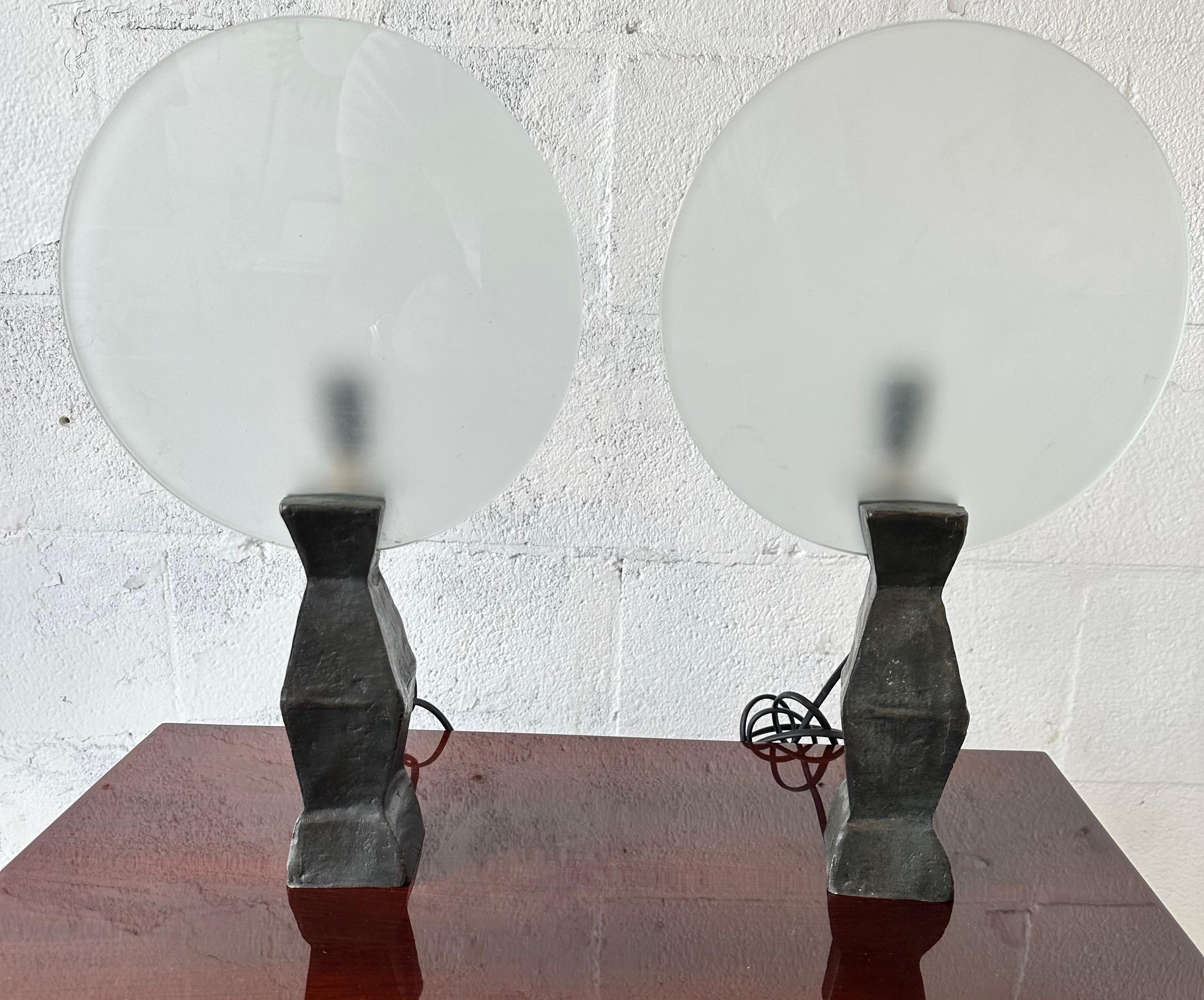 Pair of Garouste et Bonetti “Moon“ Table Lamps 4