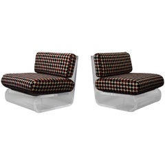 Pair of Gary Gutterman Lucite Lounge Chairs