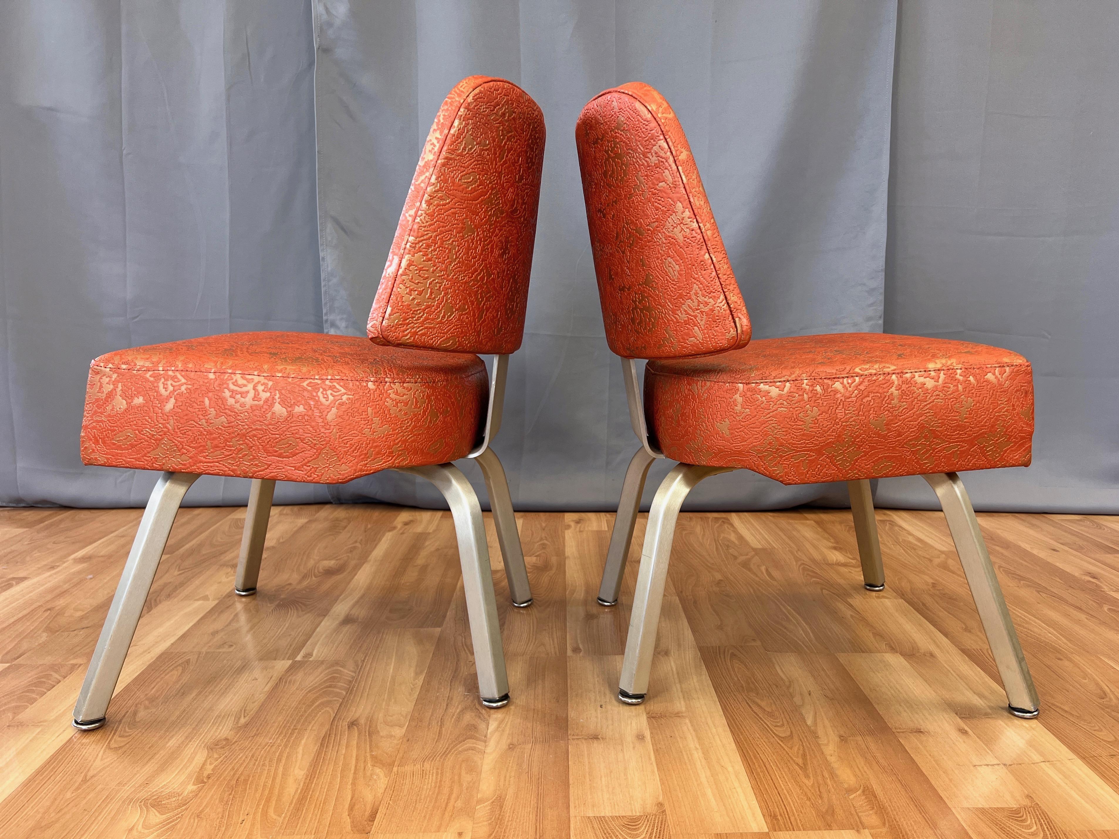 American Pair of Gasser “California Cocktail Lounge” Vinyl & Aluminum Side Chairs, 1960 