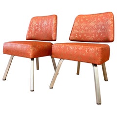 Pair of Gasser “California Cocktail Lounge” Vinyl & Aluminum Side Chairs, 1960