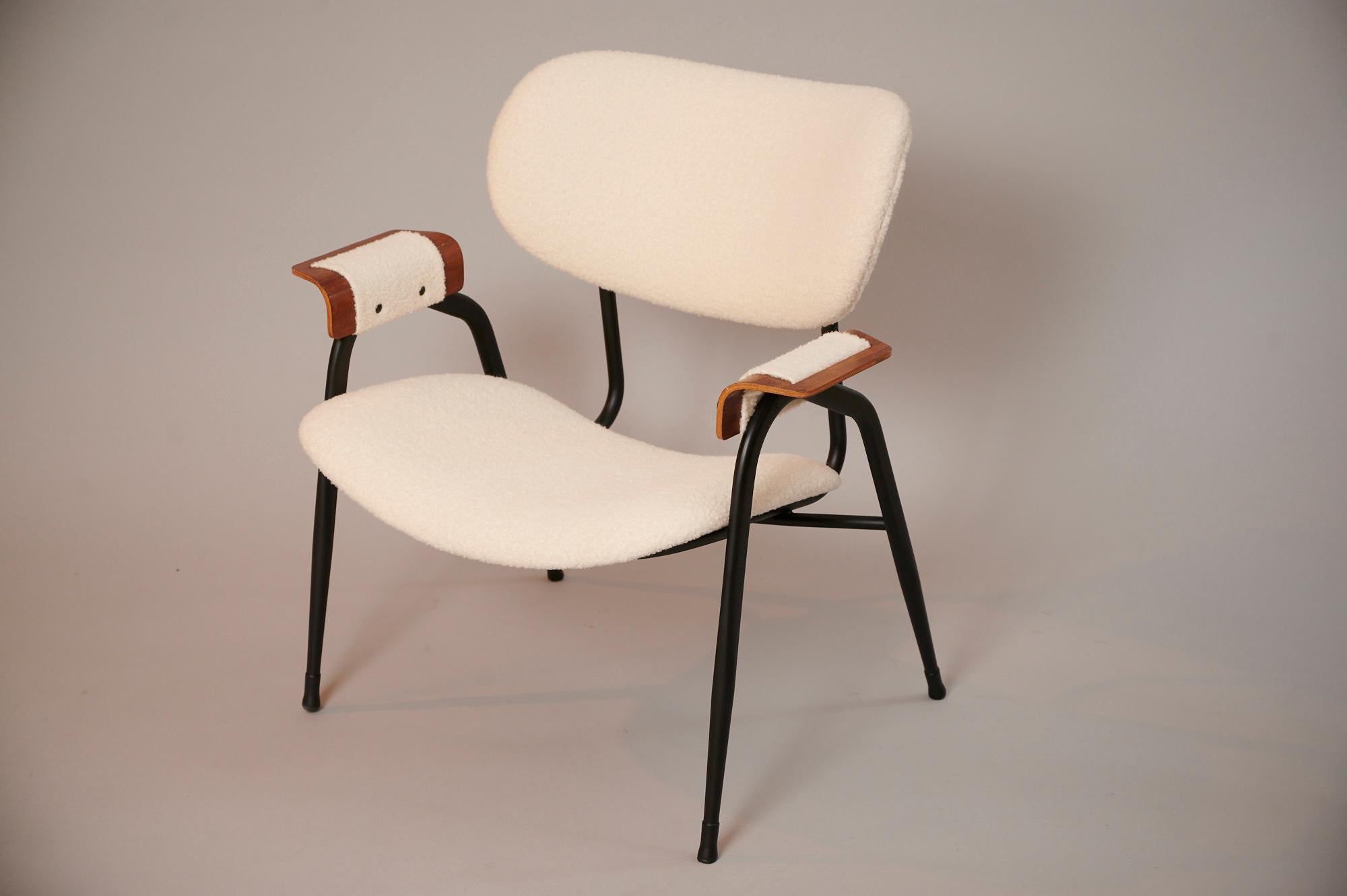 Metal Pair of Gastone Rinaldi Mid Century Chairs, Italy, C1950