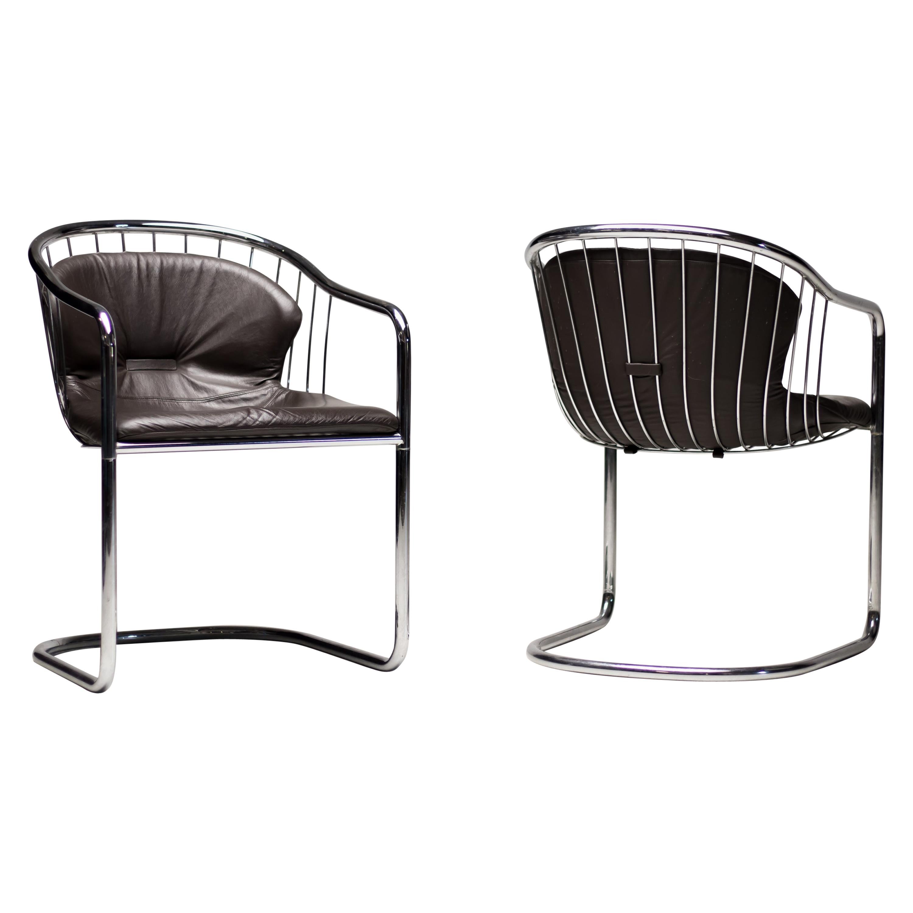 Pair of Gastone Rinaldi Wire Chairs