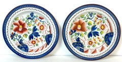 Pair of Gaudy Dutch  'Single Rose ' Pattern Plates