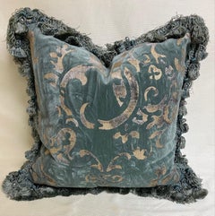 Pair of Gaufrage Velvet Cushions