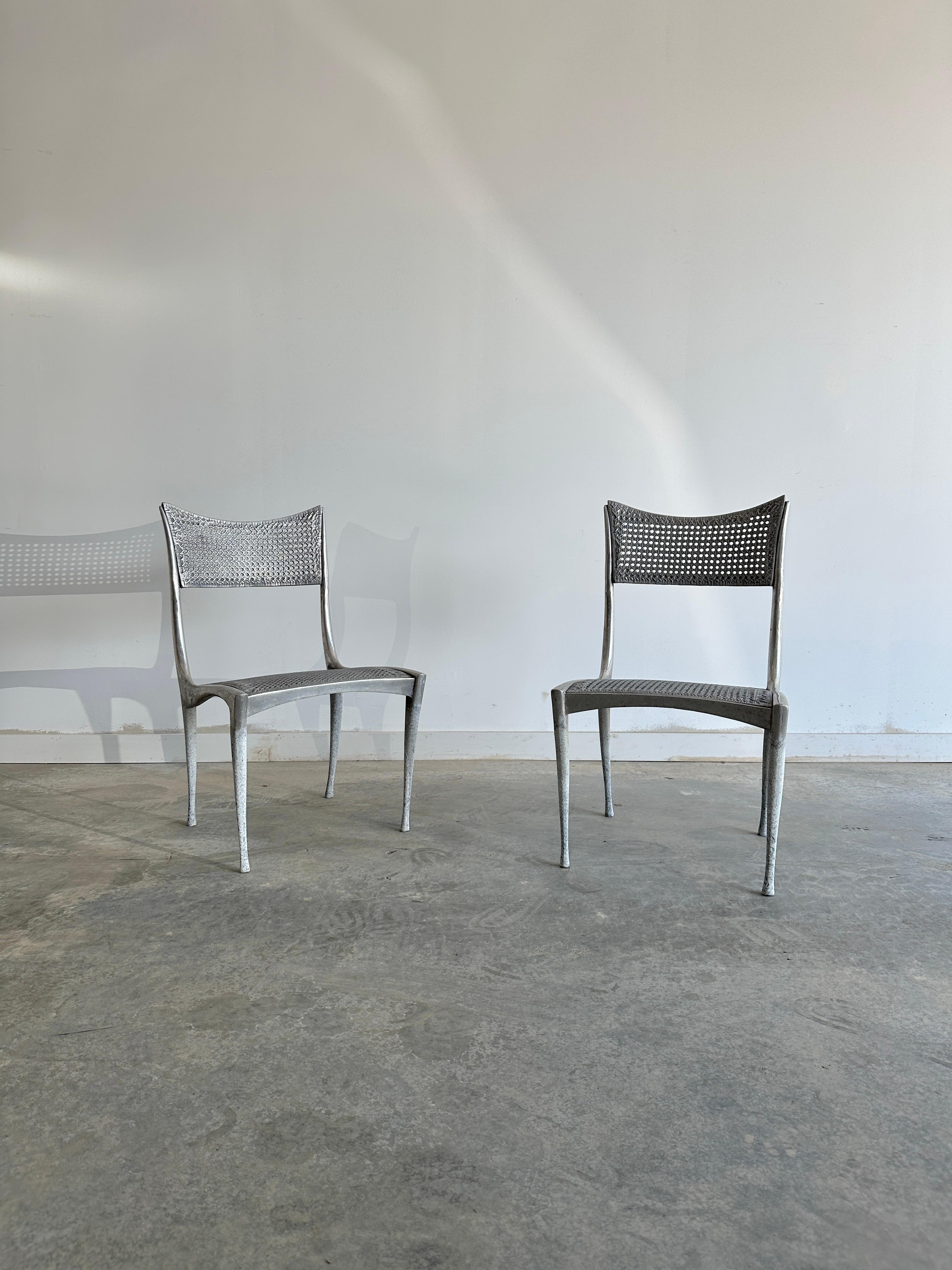 Pair of Gazelle 10B chairs in all cast aluminium by Dan Johnson For Sale 4