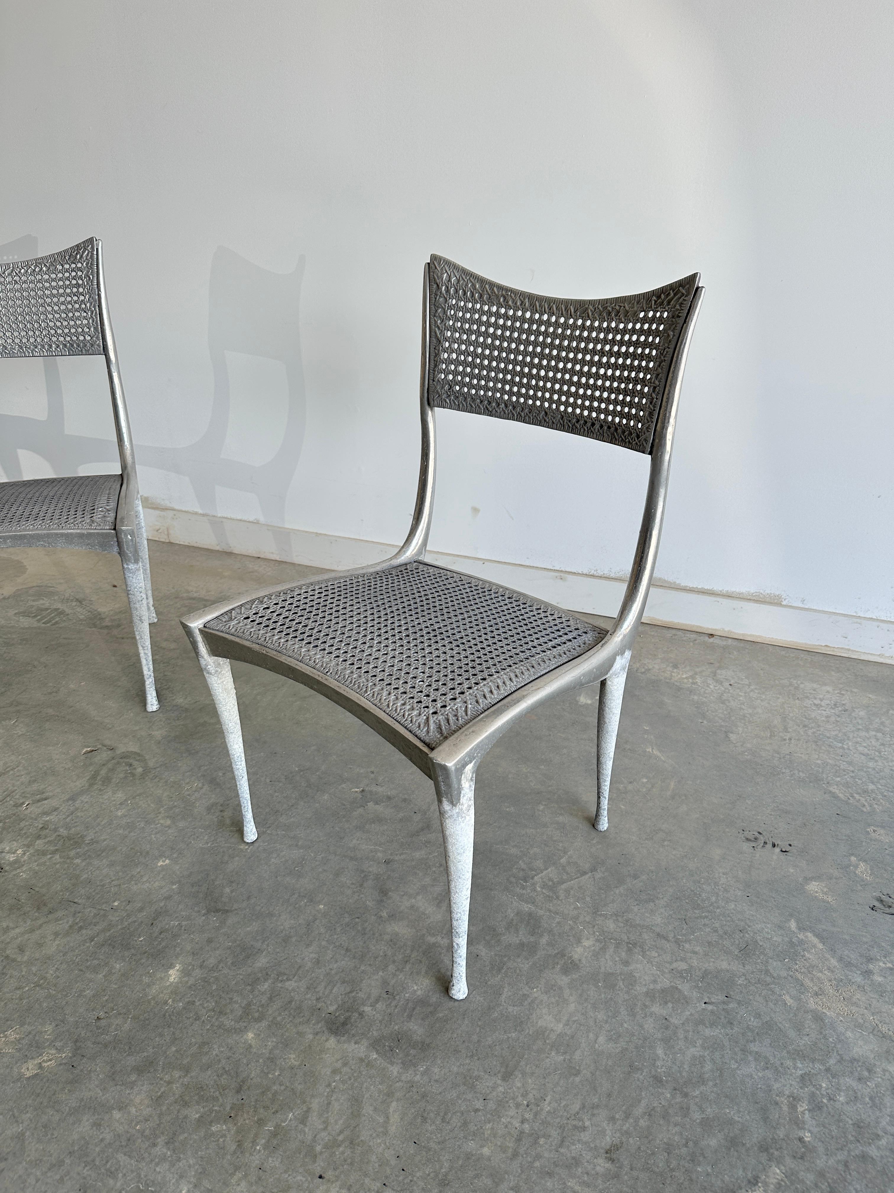 Mid-Century Modern Pair of Gazelle 10B chairs in all cast aluminium by Dan Johnson For Sale
