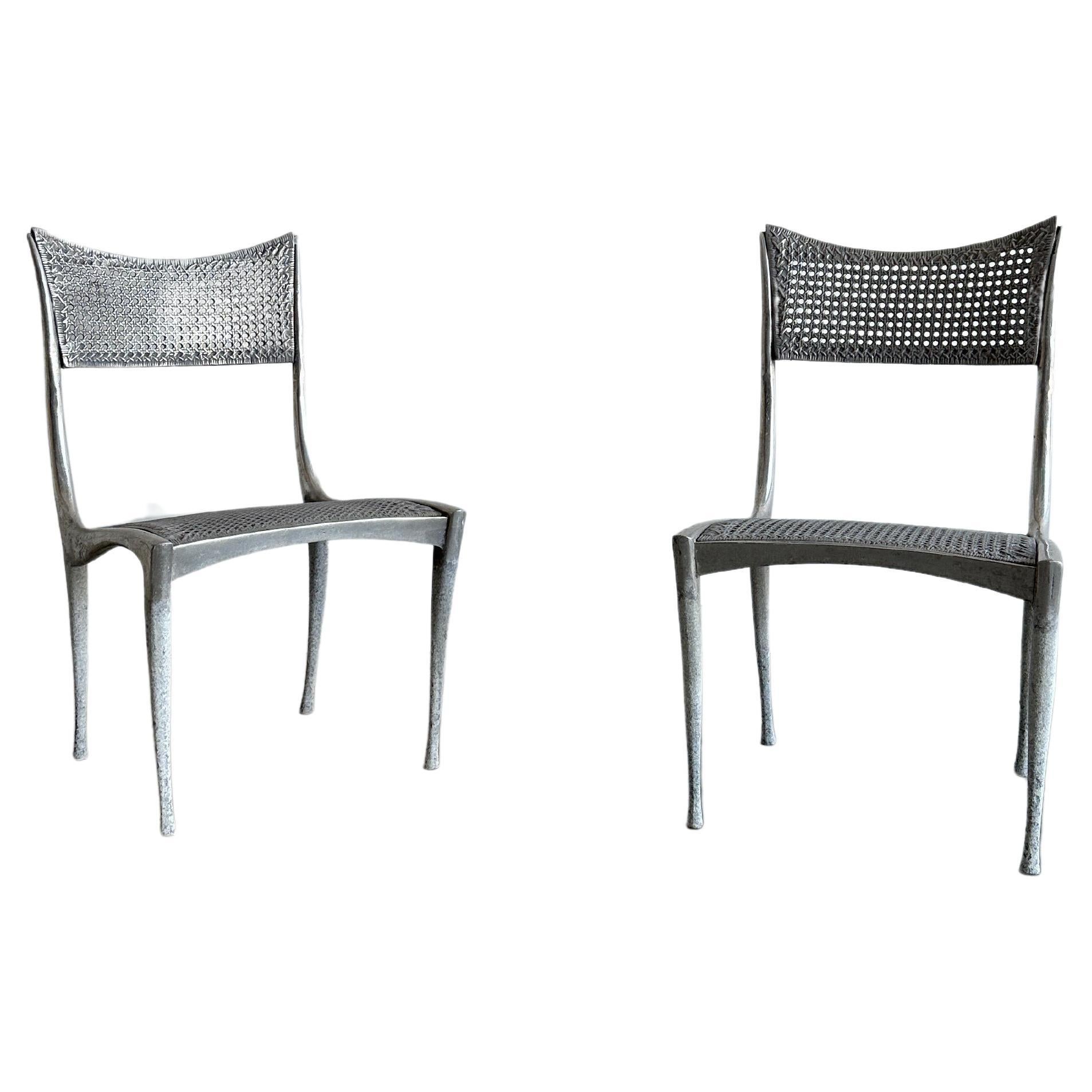 Pair of Gazelle 10B chairs in all cast aluminium by Dan Johnson