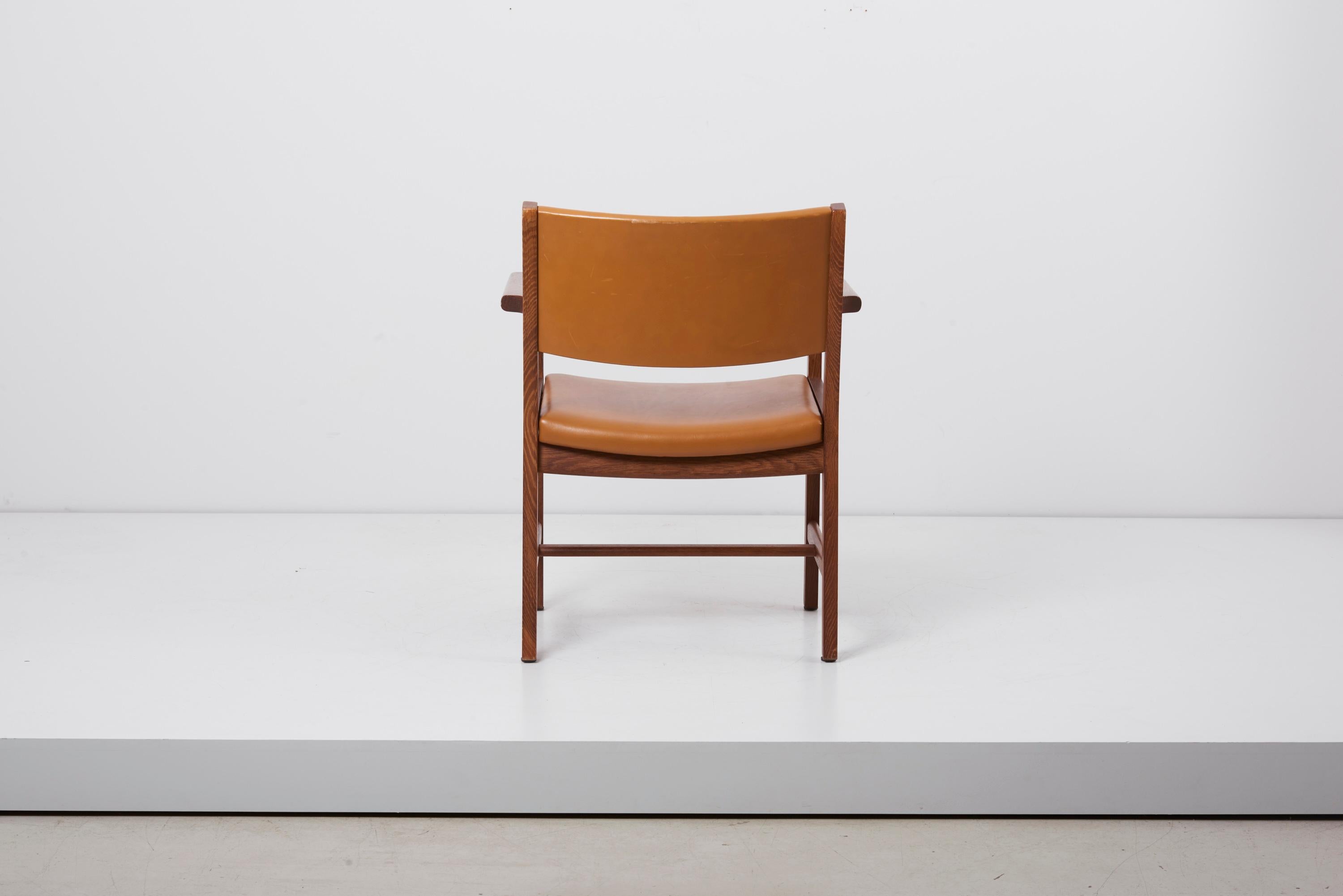 Pair of GE Armchairs in Leather by Hans Wegner for by GETAMA, Denmark, 1960s 1
