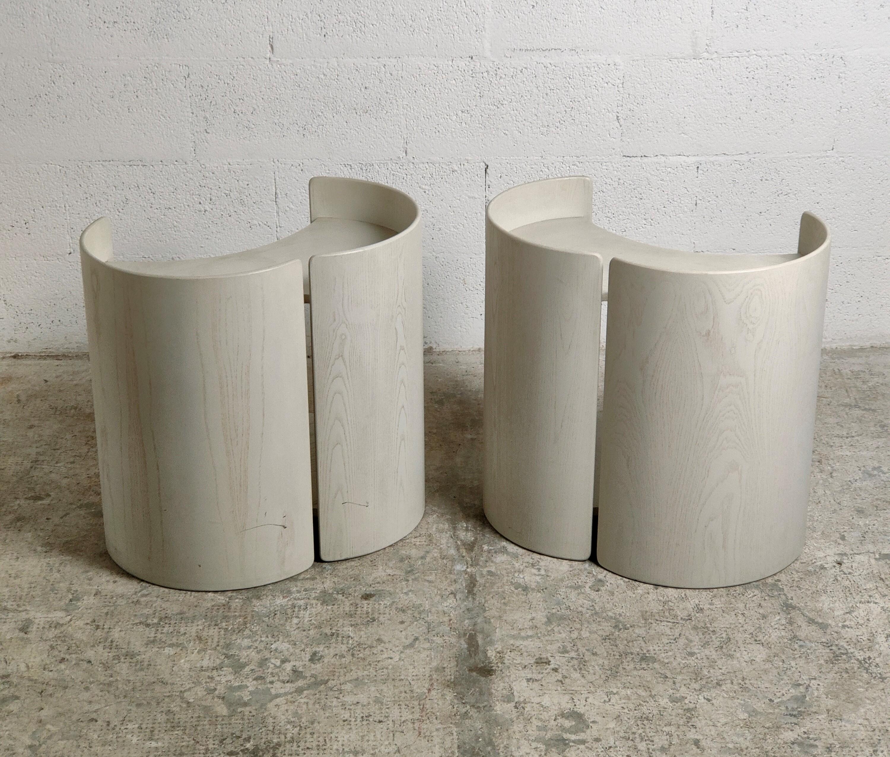 Italian Pair of Gea Wooden Side Tables by Kazuhide Takahama for Gavina 60s
