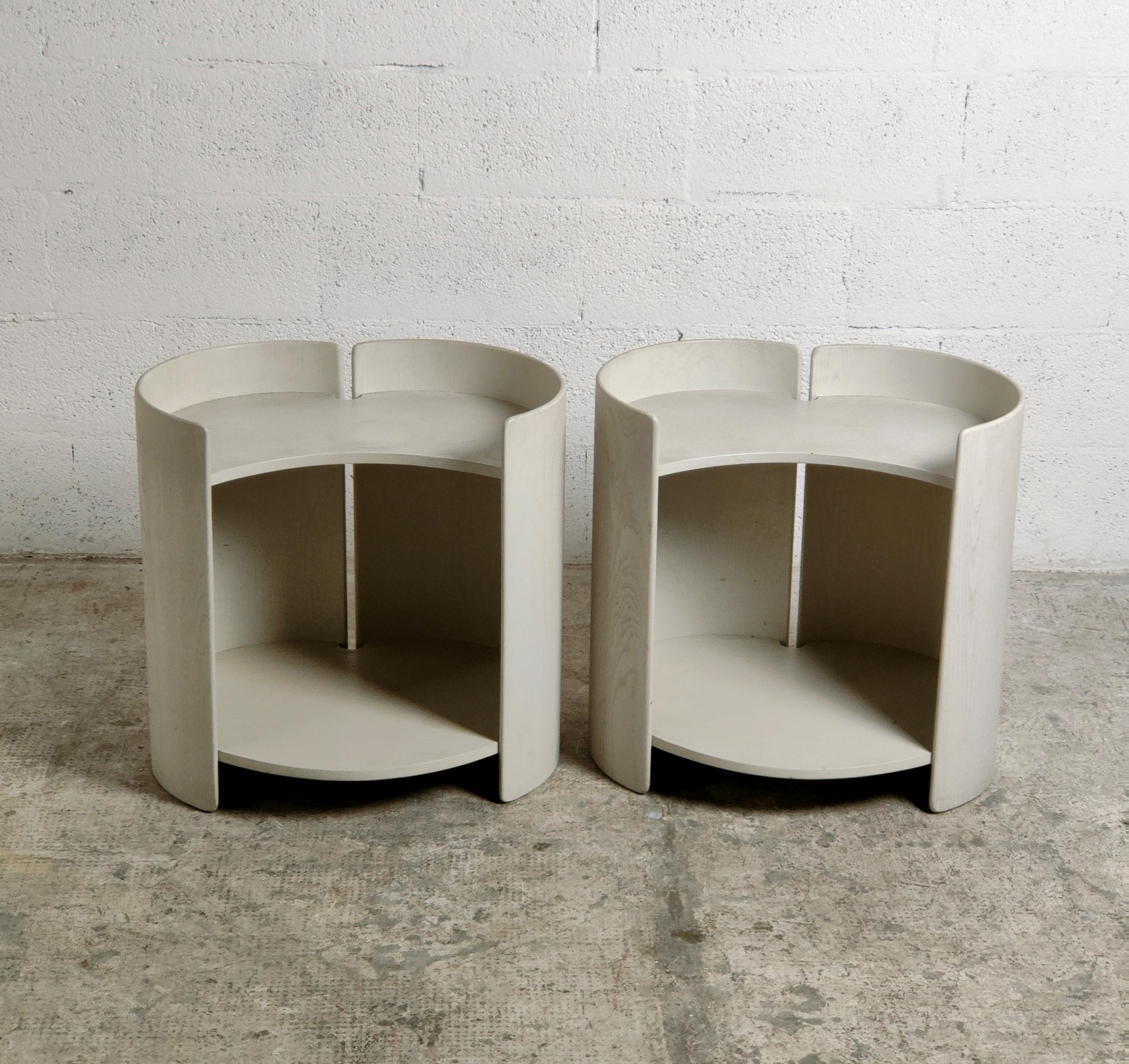 Pair of Gea Wooden Side Tables by Kazuhide Takahama for Gavina 60s In Good Condition In Padova, IT