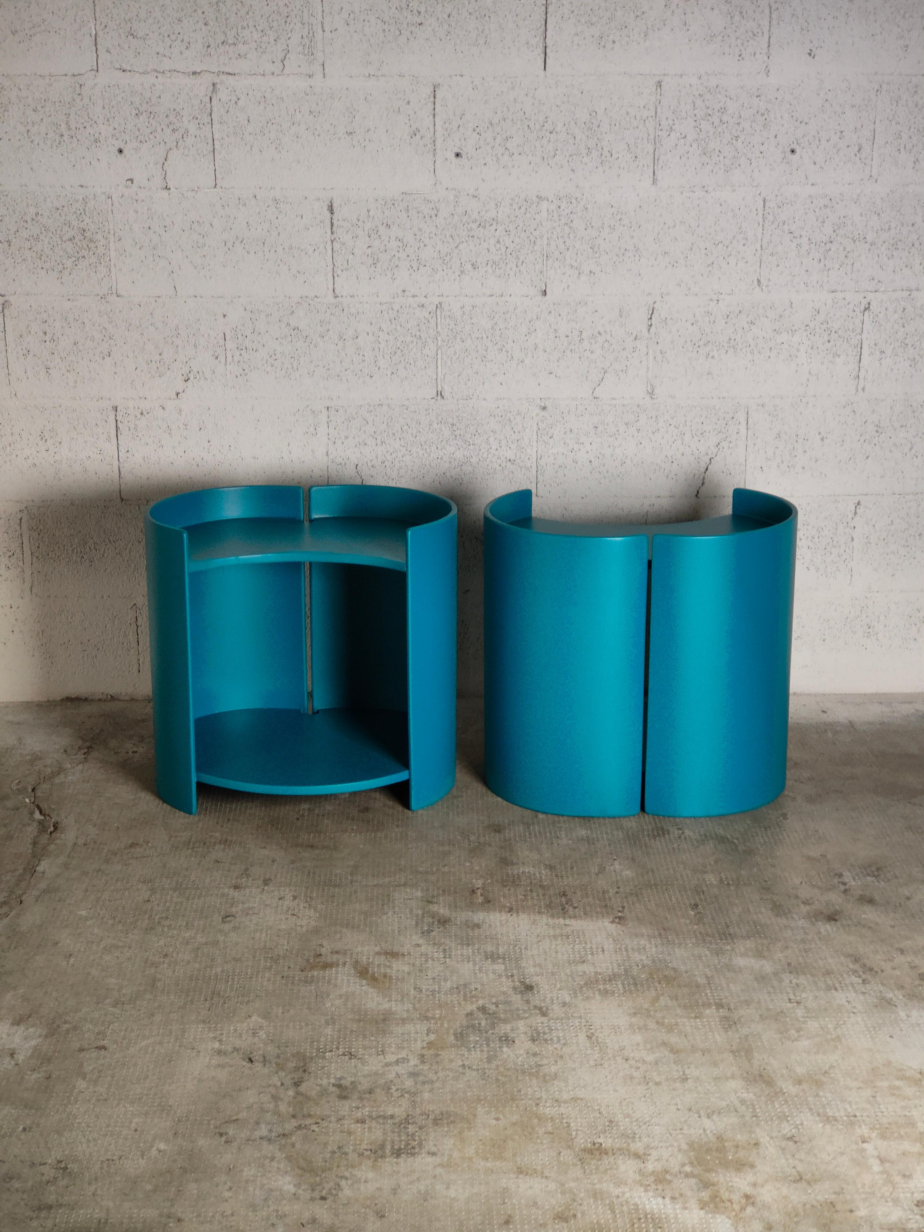 Italian Pair of Gea Wooden Side Tables by Kazuhide Takahama for Gavina 60s For Sale