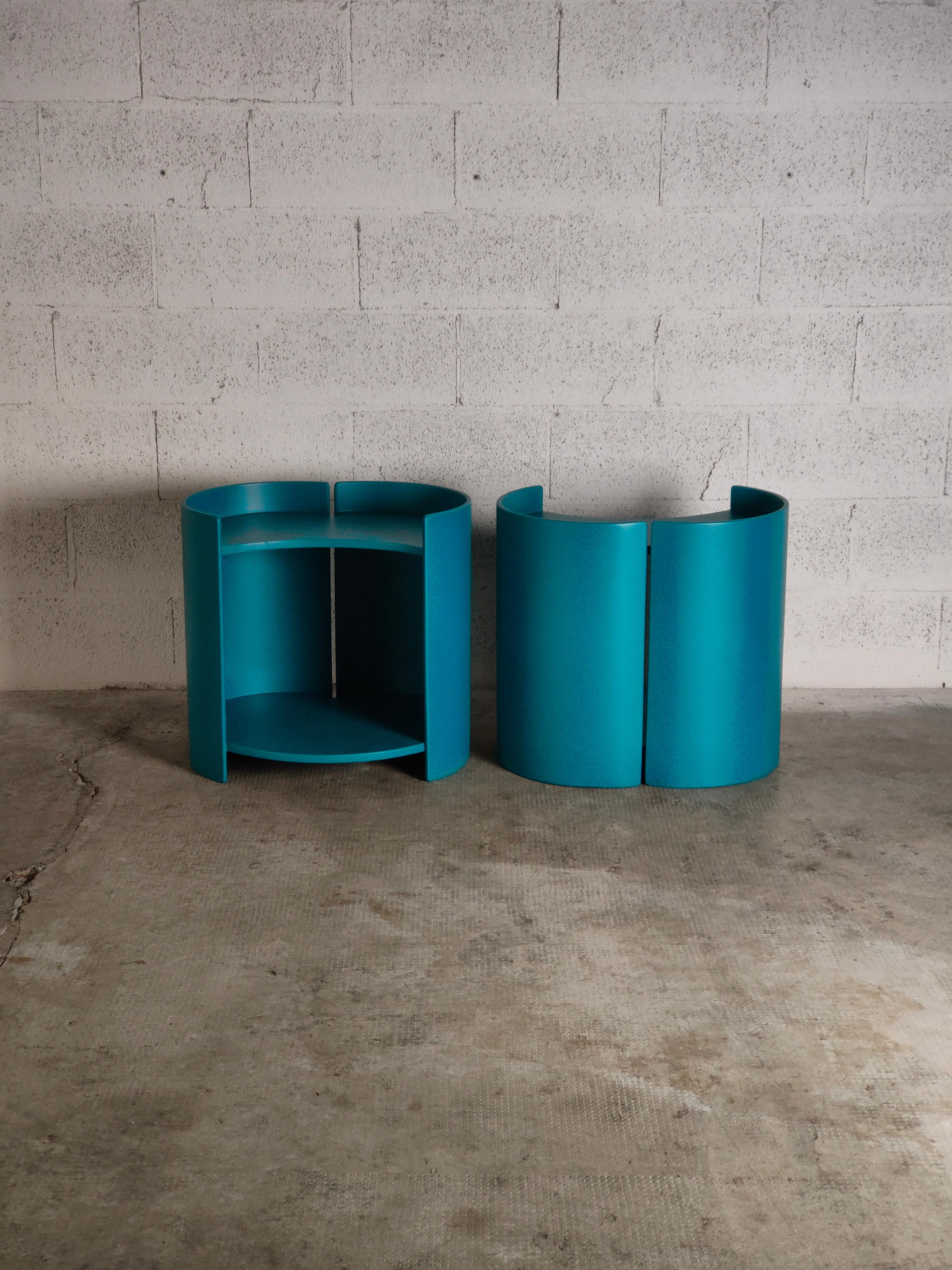 Pair of Gea Wooden Side Tables by Kazuhide Takahama for Gavina 60s In Good Condition For Sale In Padova, IT