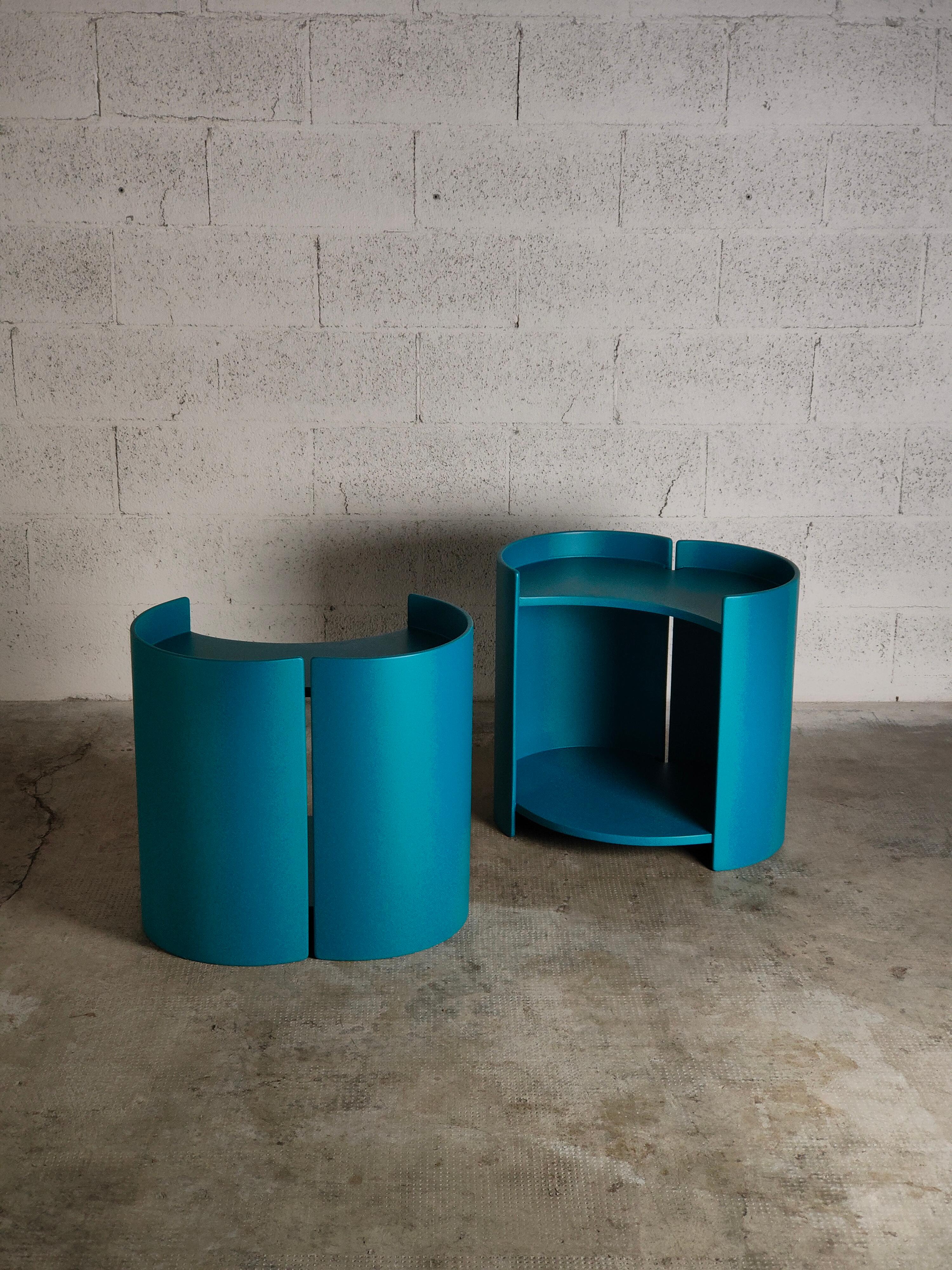 Mid-20th Century Pair of Gea Wooden Side Tables by Kazuhide Takahama for Gavina 60s For Sale