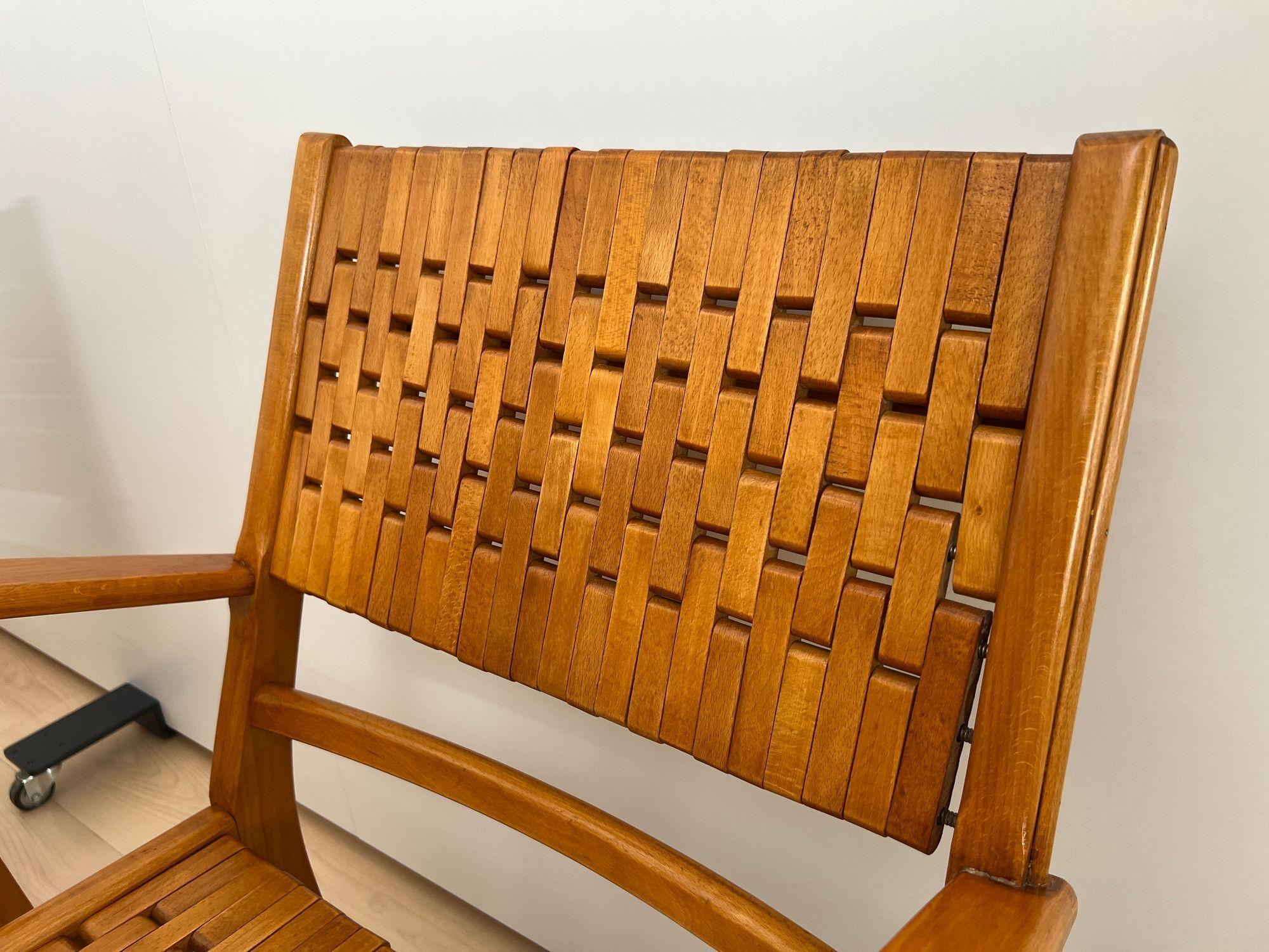 Pair of ‘Gelenka’ Armchairs, Polished Beech Wood, Germany circa 1950 For Sale 5