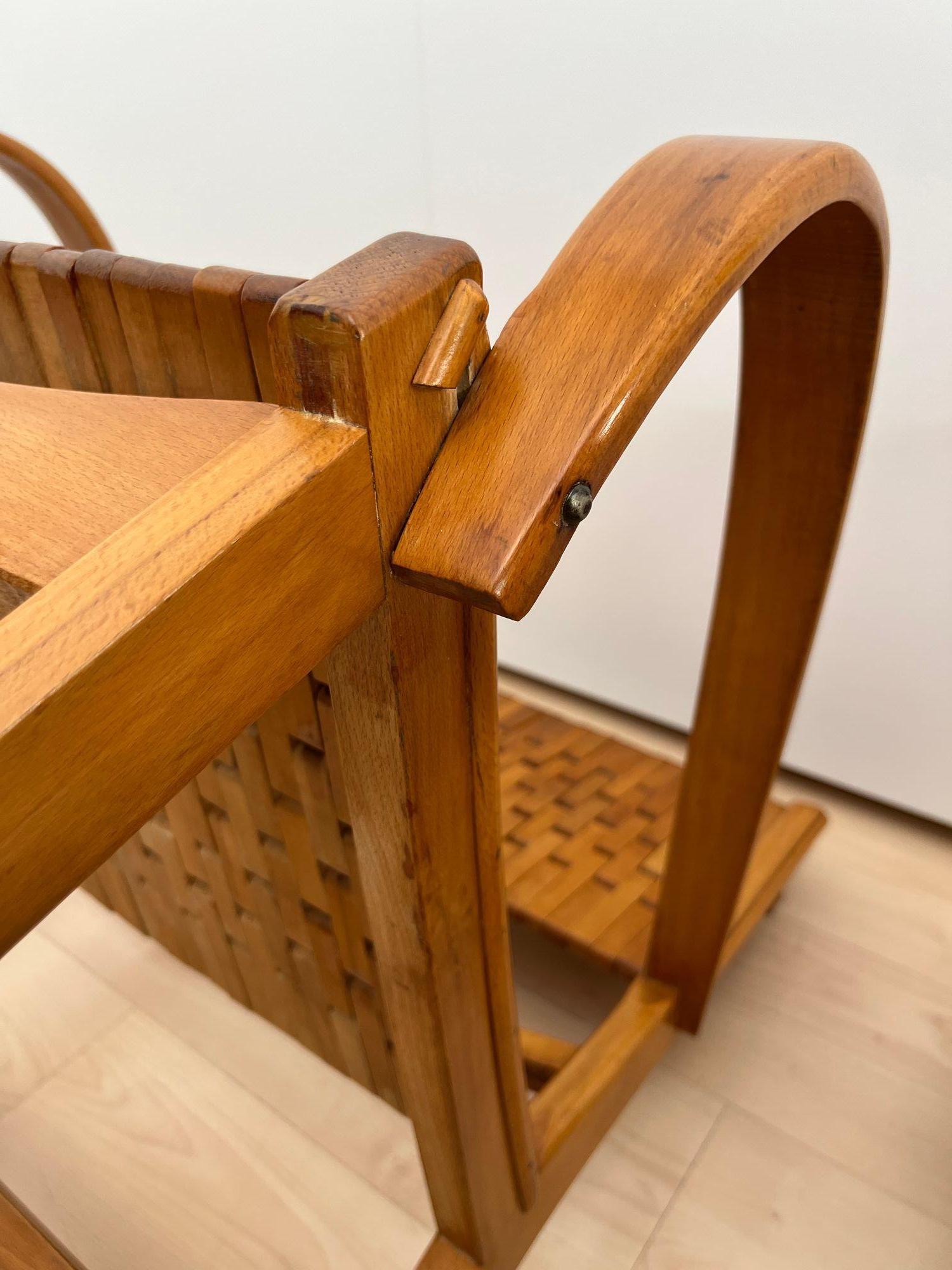 Pair of ‘Gelenka’ Armchairs, Polished Beech Wood, Germany circa 1950 For Sale 14