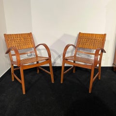 Pair of ‘Gelenka’ Armchairs, Solid Beech Wood, Germany circa 1950
